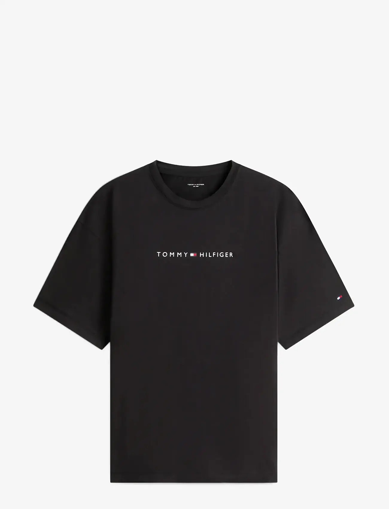 Tommy Hilfiger - SS LOGO TEE - short-sleeved t-shirts - black - 1