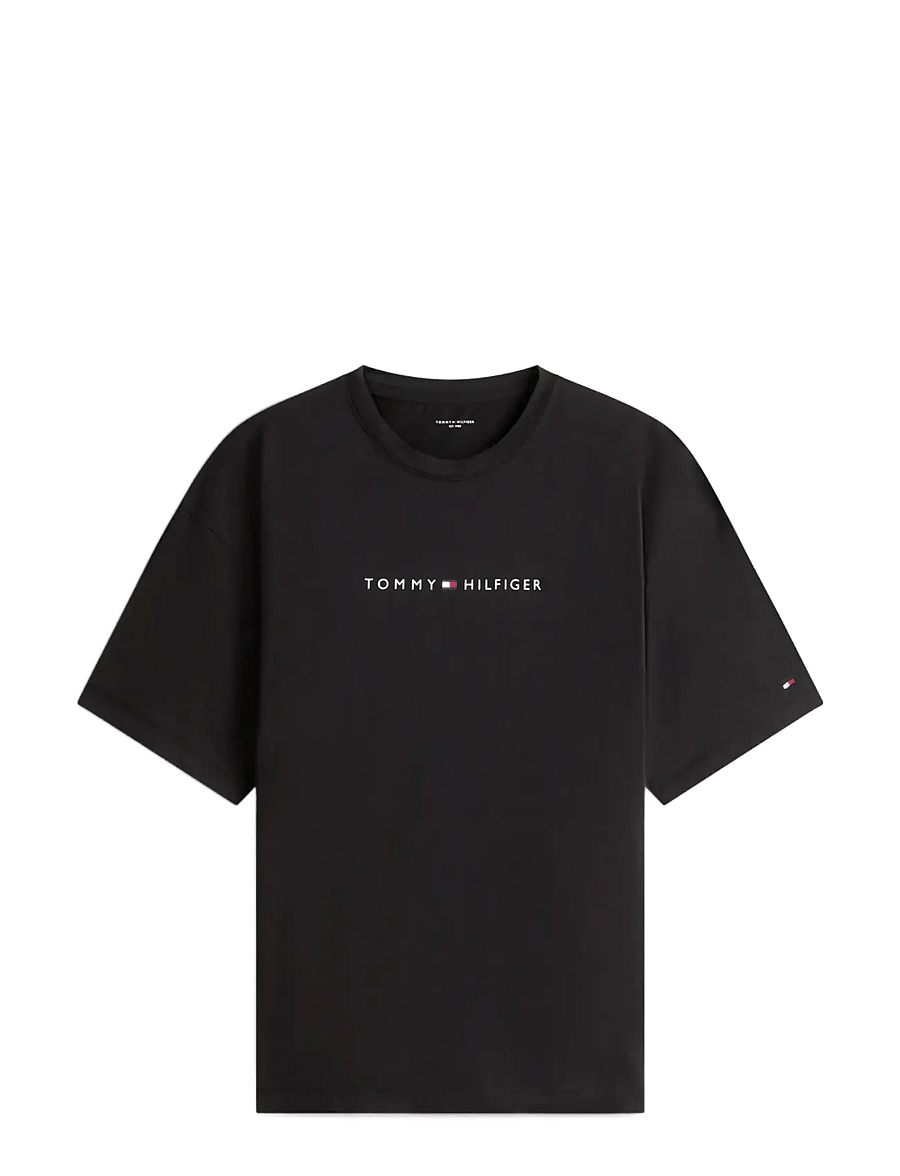 Tommy Hilfiger - SS LOGO TEE - short-sleeved t-shirts - black - 1