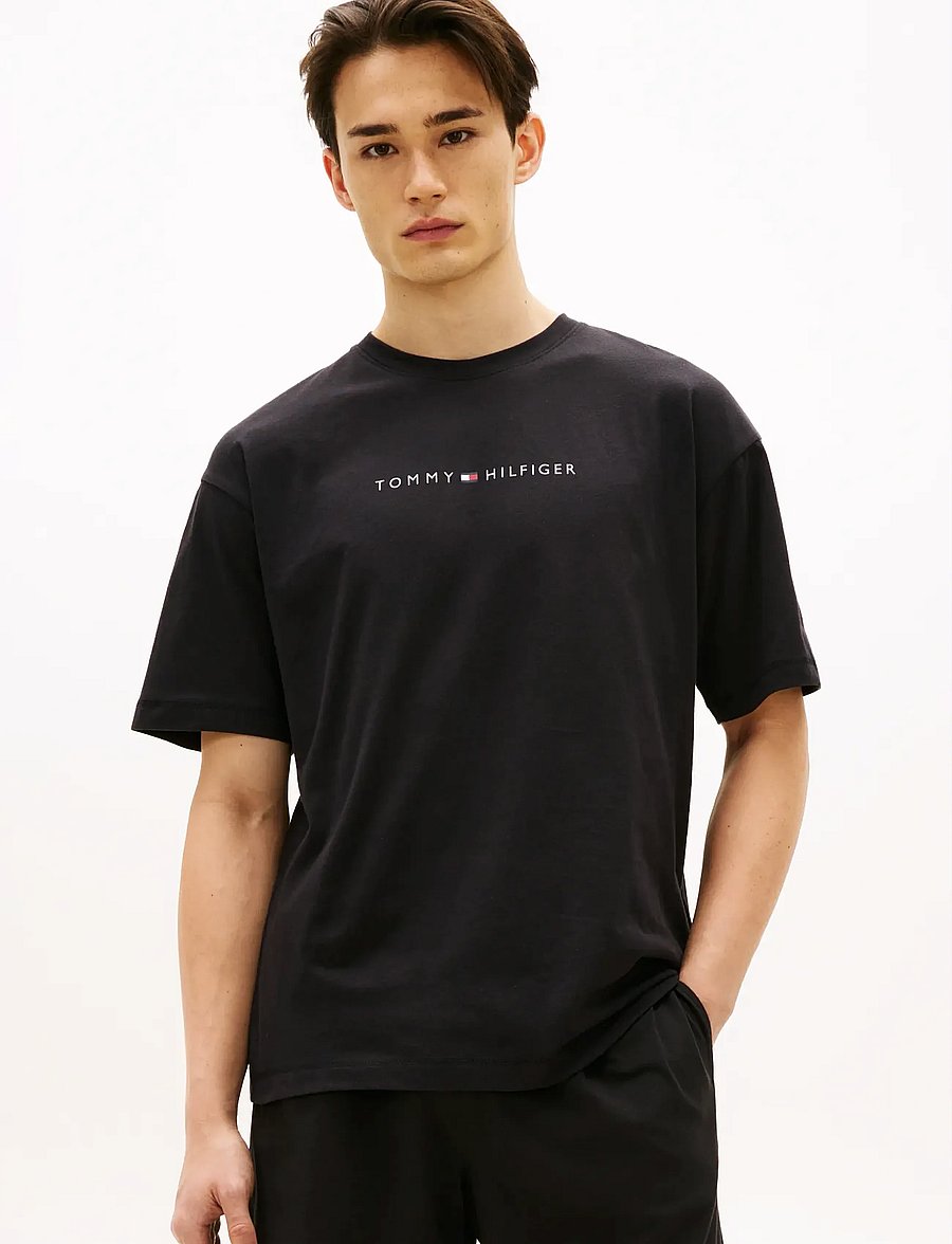Tommy Hilfiger - SS LOGO TEE - short-sleeved t-shirts - black - 0