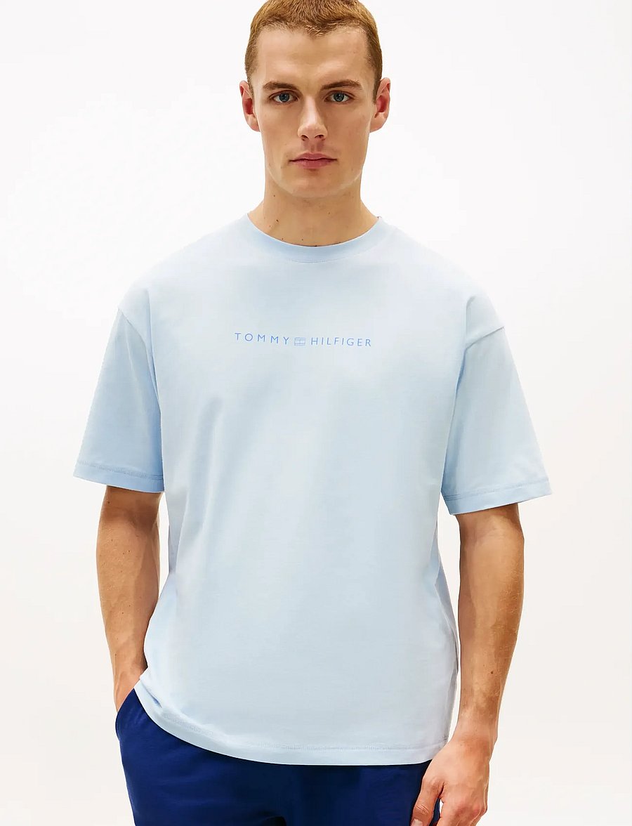 Tommy Hilfiger - SS LOGO TEE - kortærmede t-shirts - breezy blue - 0