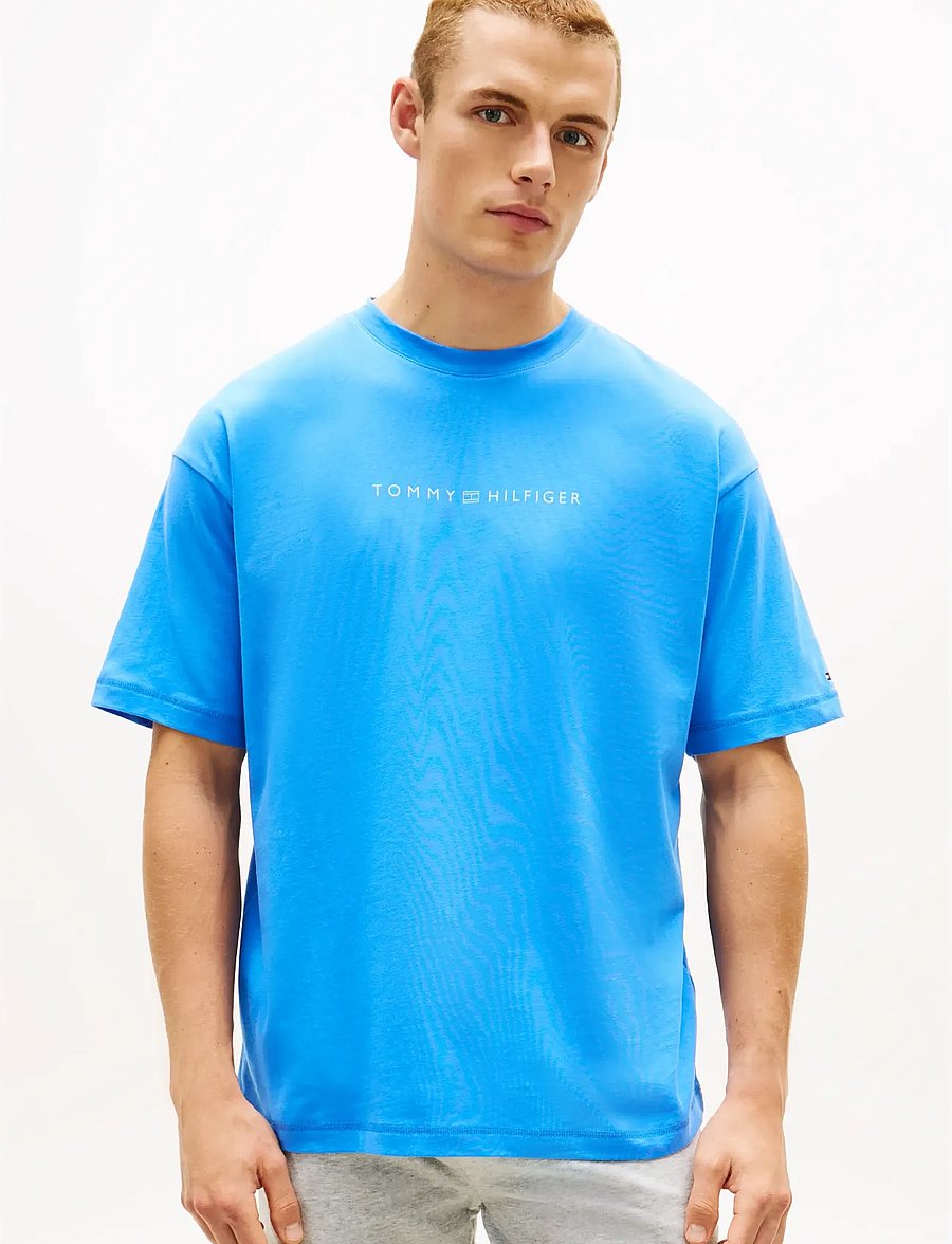Tommy Hilfiger - SS LOGO TEE - short-sleeved t-shirts - copenhagen blue - 0