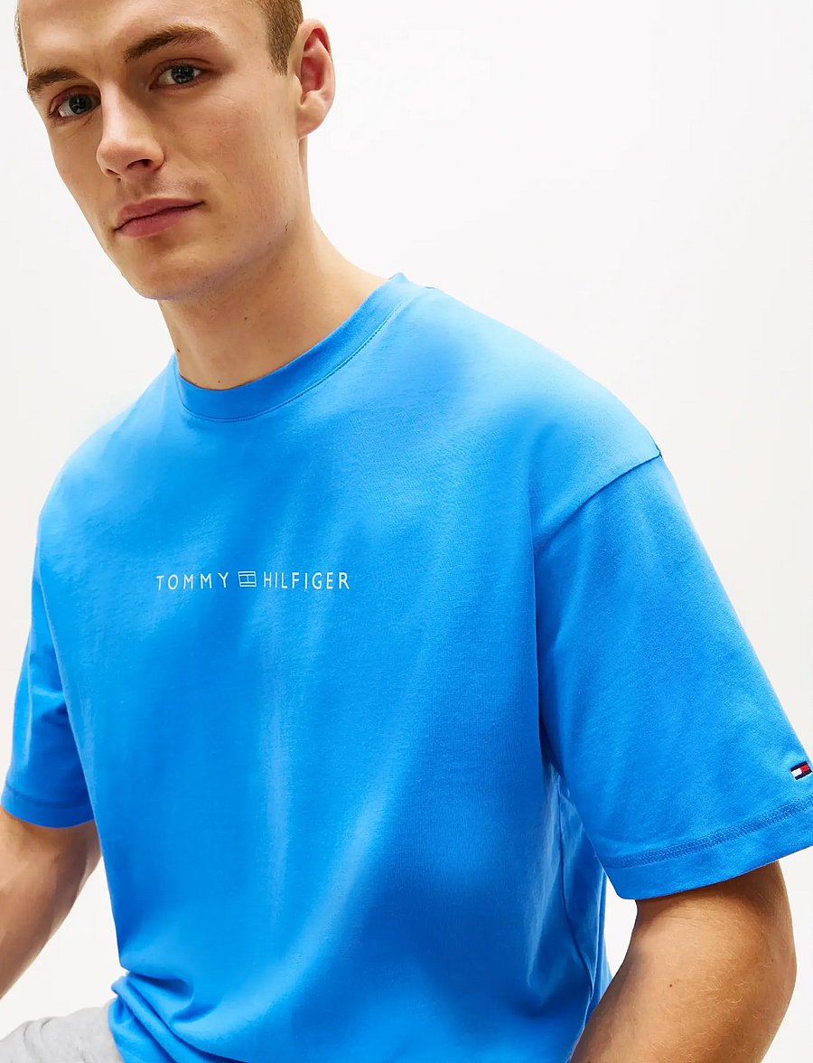 Tommy Hilfiger - SS LOGO TEE - short-sleeved t-shirts - copenhagen blue - 4