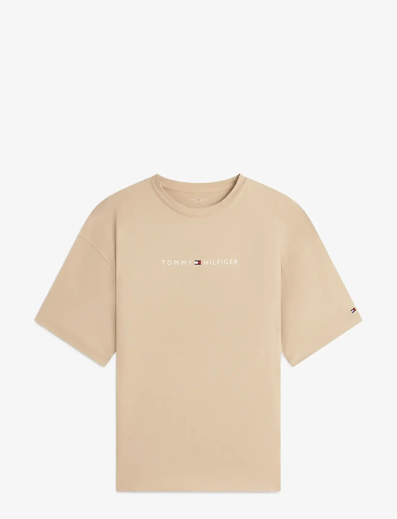 Tommy Hilfiger - SS LOGO TEE - kortærmede t-shirts - desert - 1