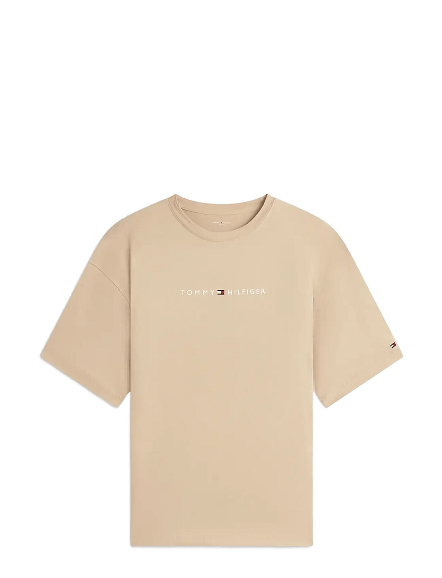 Tommy Hilfiger - SS LOGO TEE - lühikeste varrukatega t-särgid - desert - 1