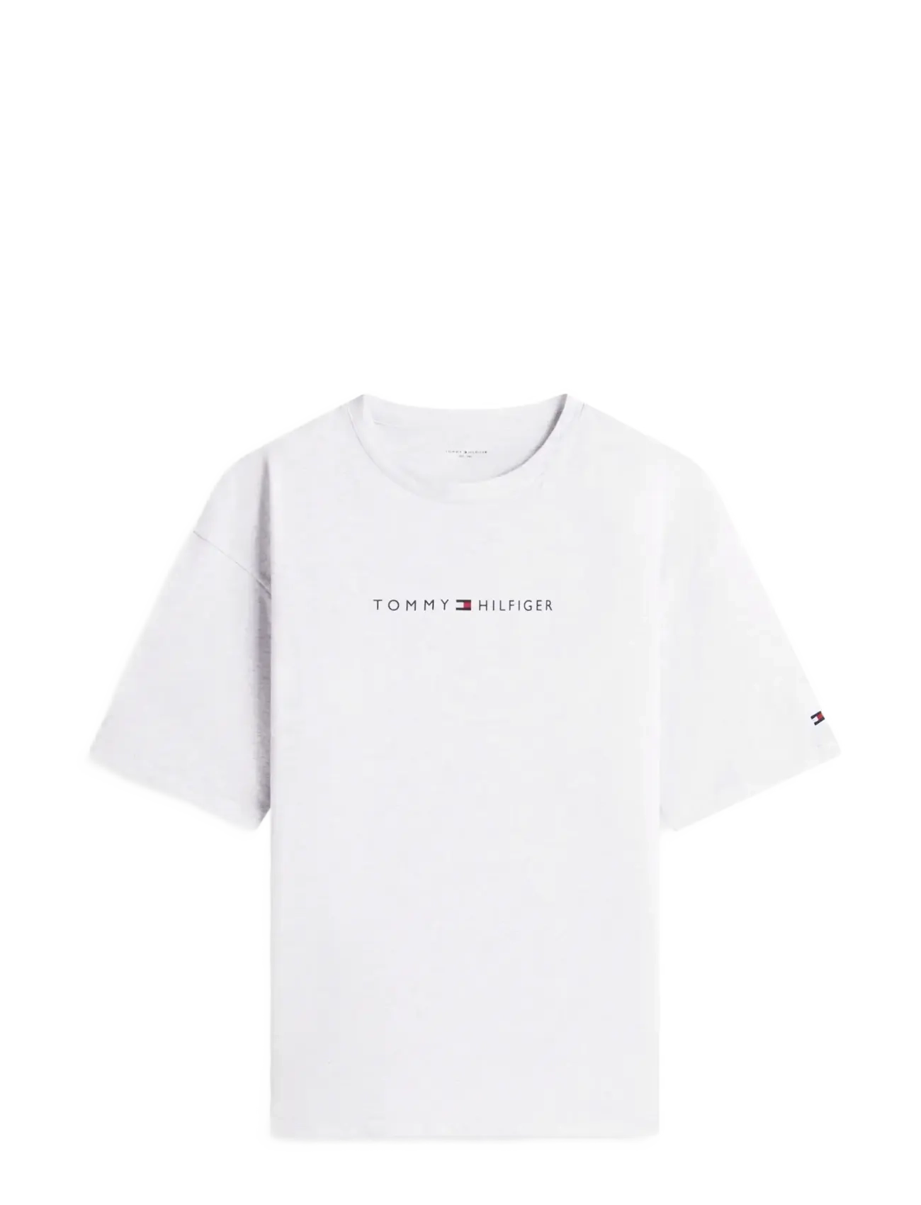 Tommy Hilfiger SS LOGO TEE - T-shirts - ICE GREY HEATHER / grey
