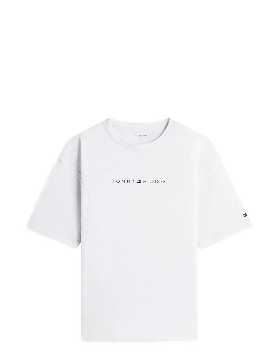 Tommy Hilfiger - SS LOGO TEE - kurzärmelige t-shirts - ice grey heather - 1