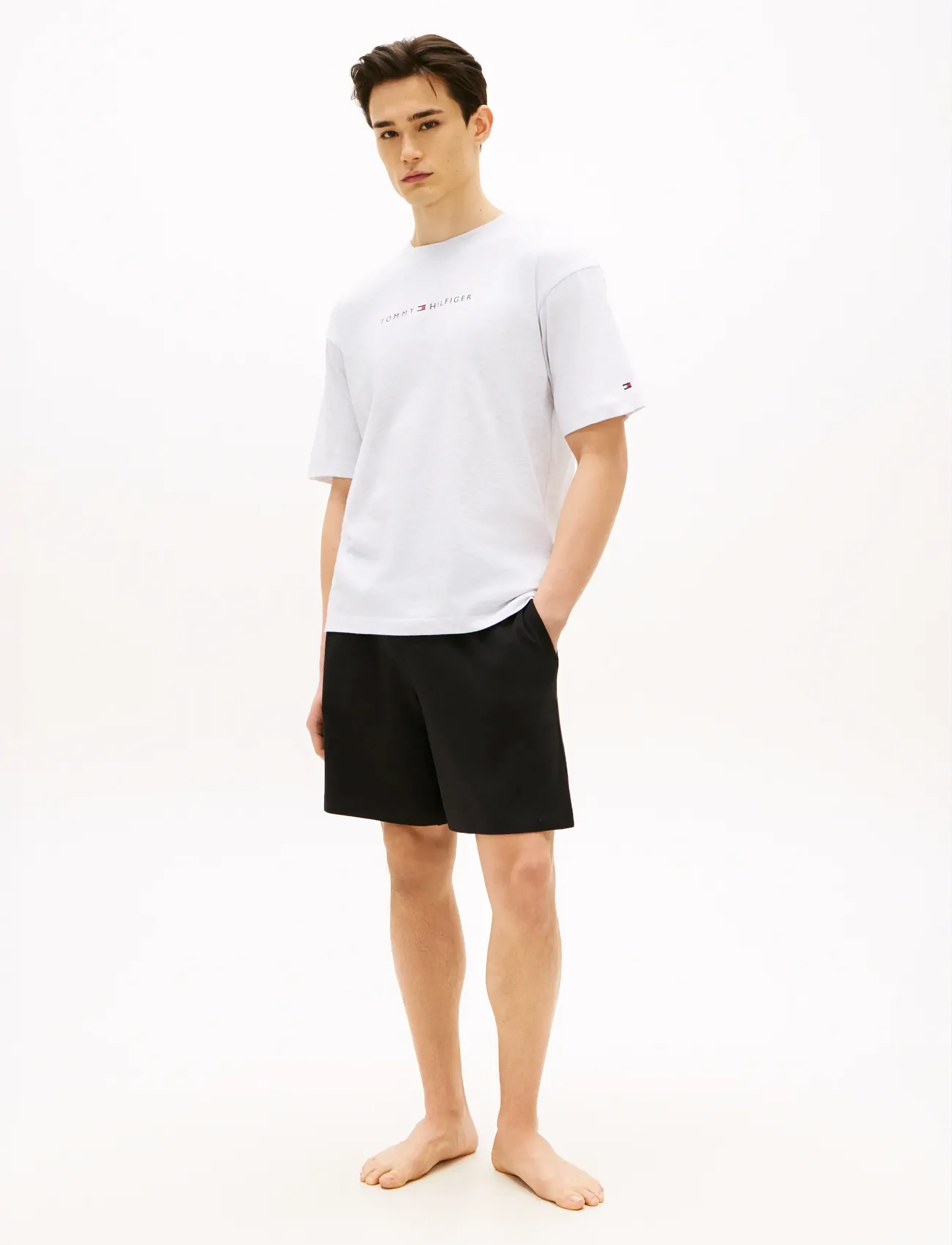Tommy Hilfiger - SS LOGO TEE - kortærmede t-shirts - ice grey heather - 3