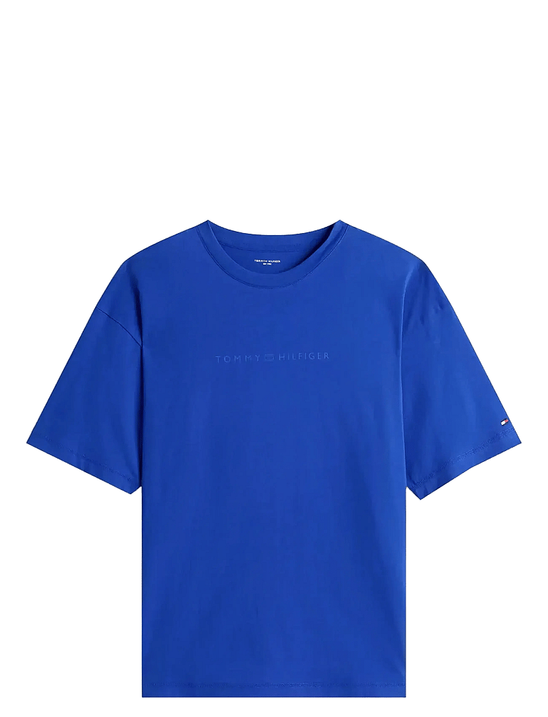 Tommy Hilfiger - SS LOGO TEE - kortärmade t-shirts - wedge blue - 1