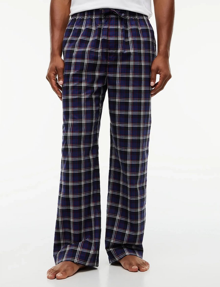 Tommy Hilfiger - WOVEN PJ PANT PRINT - pyjama bottoms - blue ink global stripe plaid - 0