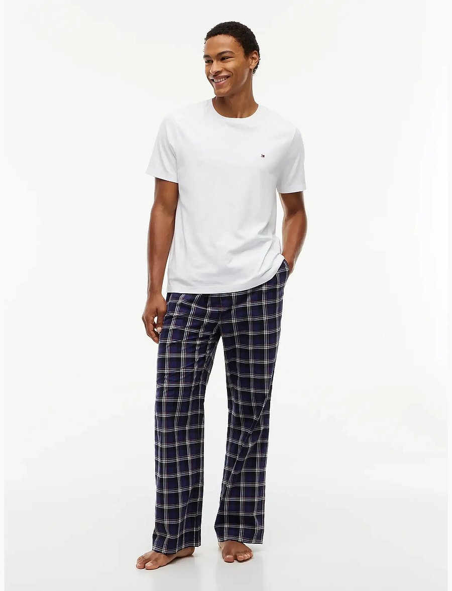 Tommy Hilfiger - WOVEN PJ PANT PRINT - pyjama bottoms - blue ink global stripe plaid - 3