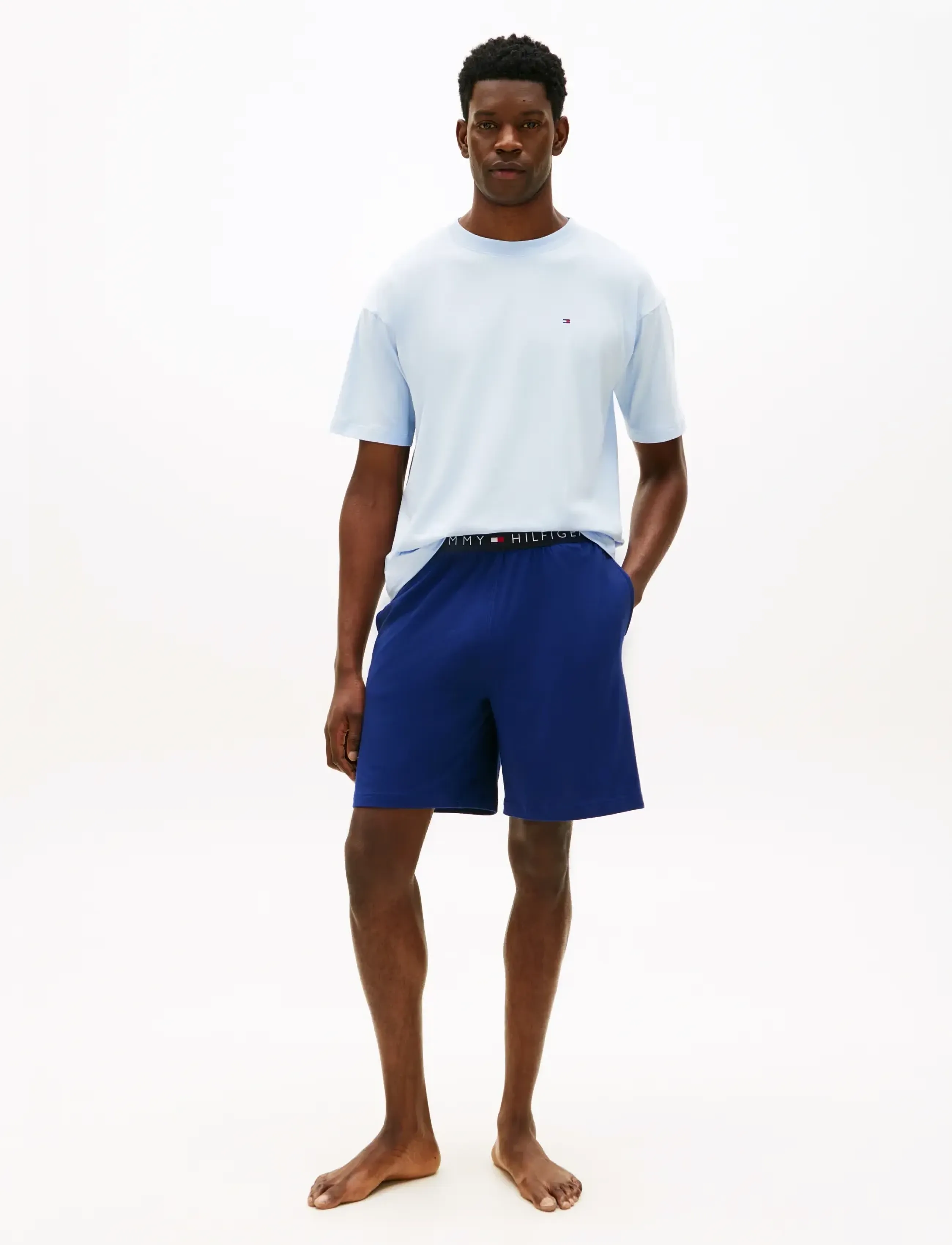 Tommy Hilfiger Ss Jersey Pj Set, Mænd, Kort Pyjamas Sæt, Navy, Str: L