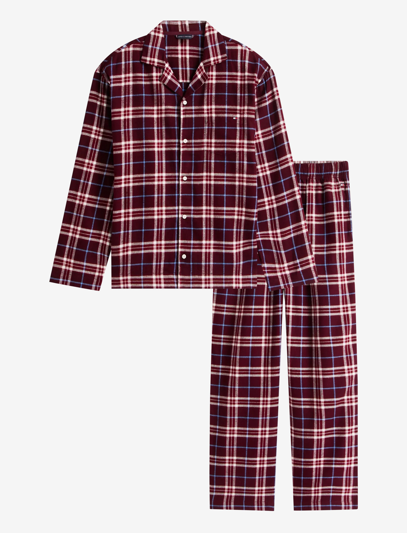 Tommy Hilfiger - RELAXED FLANNEL PJ SET -BOXED - nattøj sæt - tartan reiker burgundy - 1