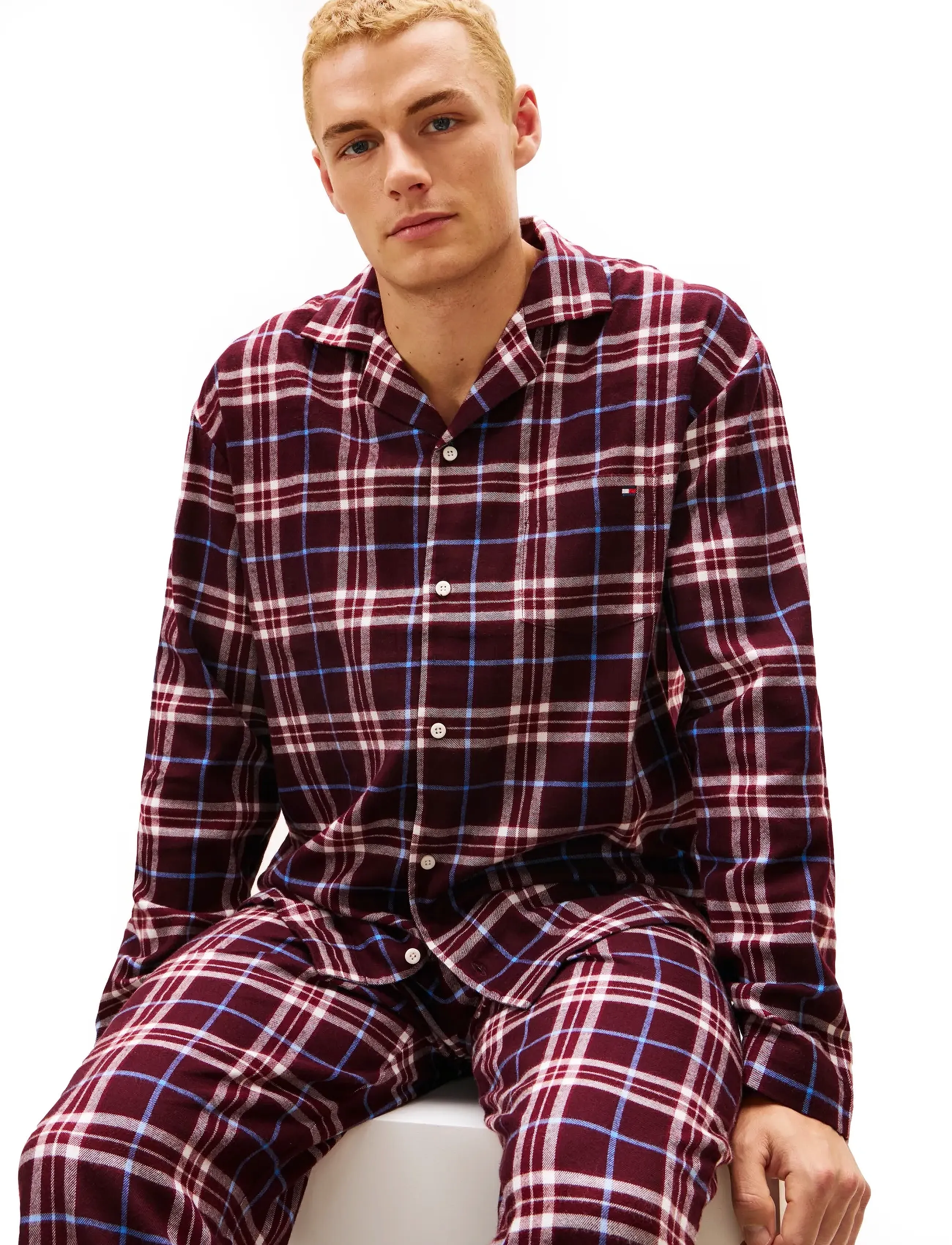 Tommy Hilfiger - RELAXED FLANNEL PJ SET -BOXED - pyjamasets - tartan reiker burgundy - 4
