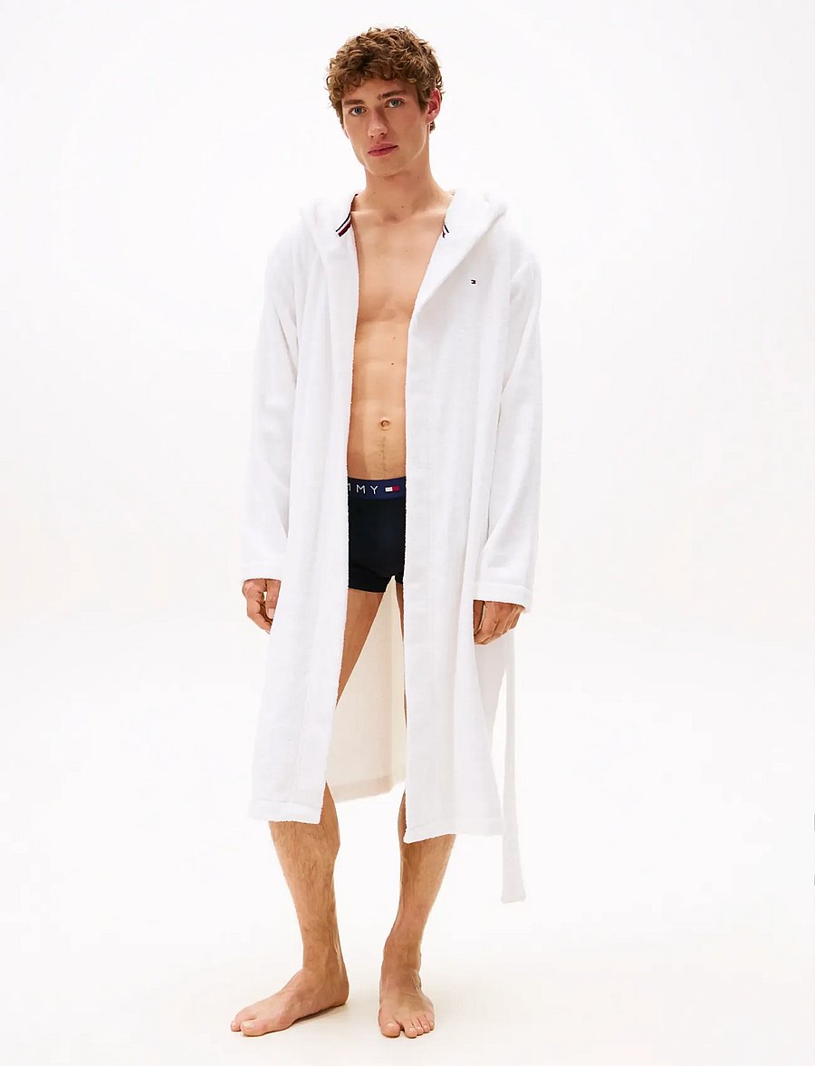 Tommy Hilfiger - HOODED TOWELLING ROBE - bademäntel - th optic white - 0