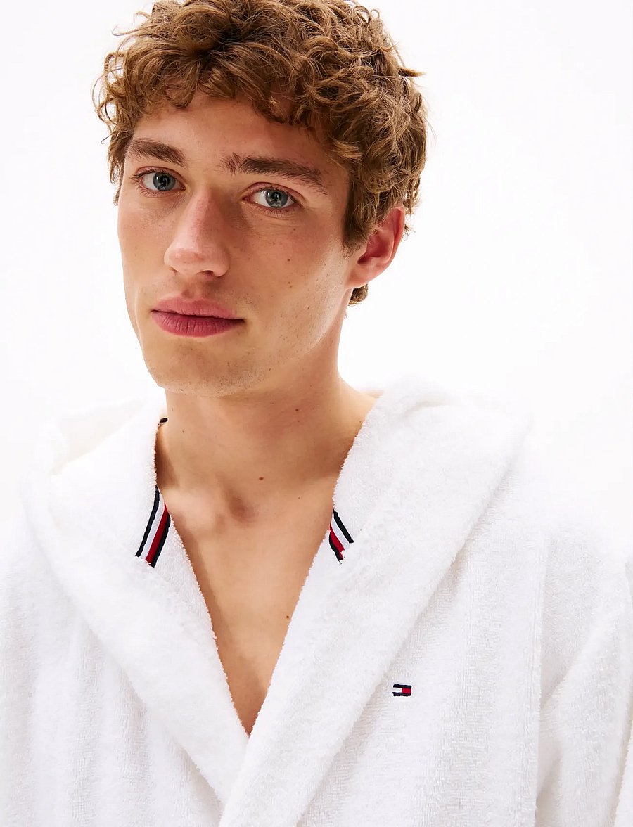 Tommy Hilfiger - HOODED TOWELLING ROBE - bademäntel - th optic white - 2