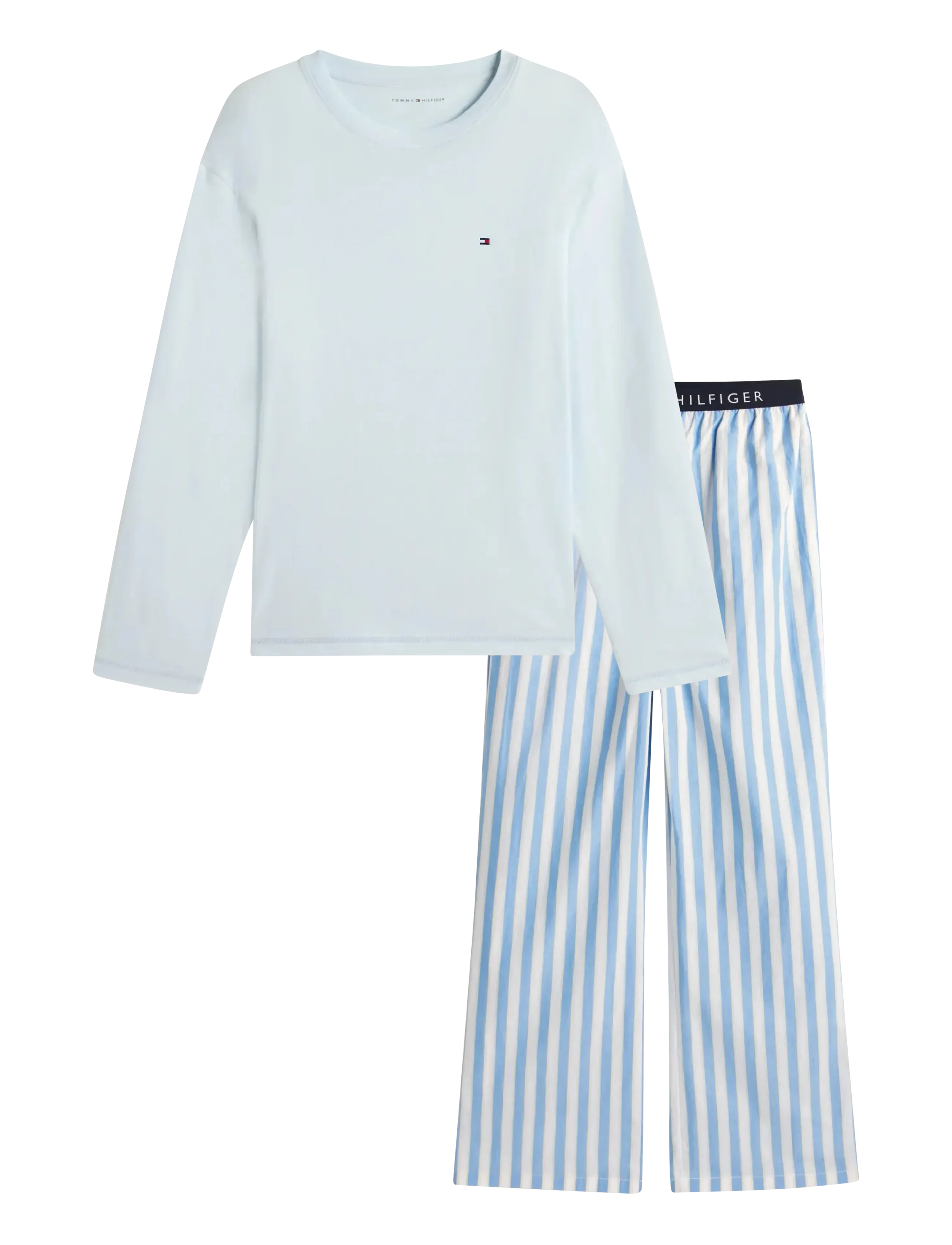 Tommy Hilfiger LS WOVEN PJ SET PRINT - Underwear - KEEPSAKE BLUE DECK CHR STP / blue