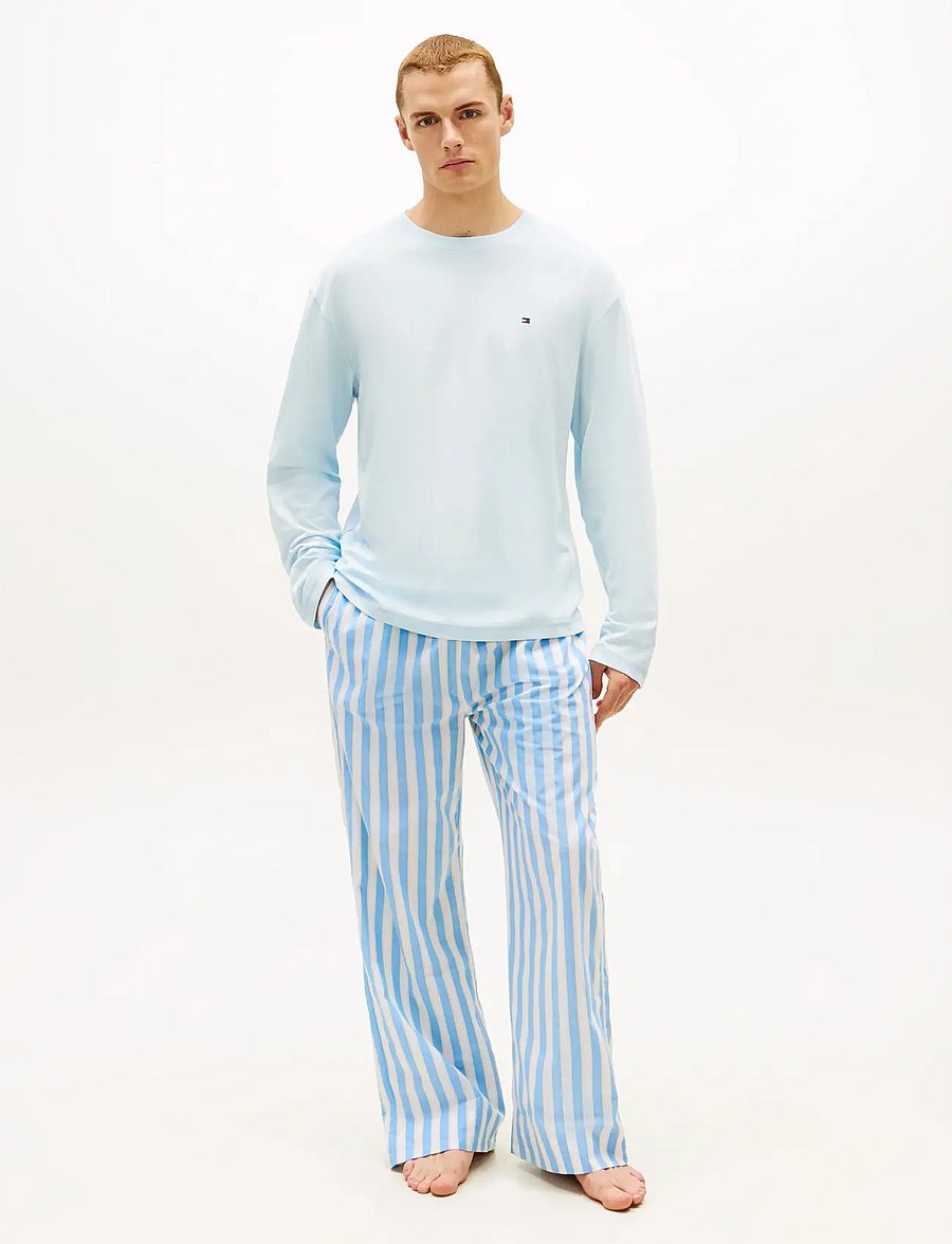 Tommy Hilfiger - LS WOVEN PJ SET PRINT - ensembles de pyjama - keepsake blue deck chr stp - 0