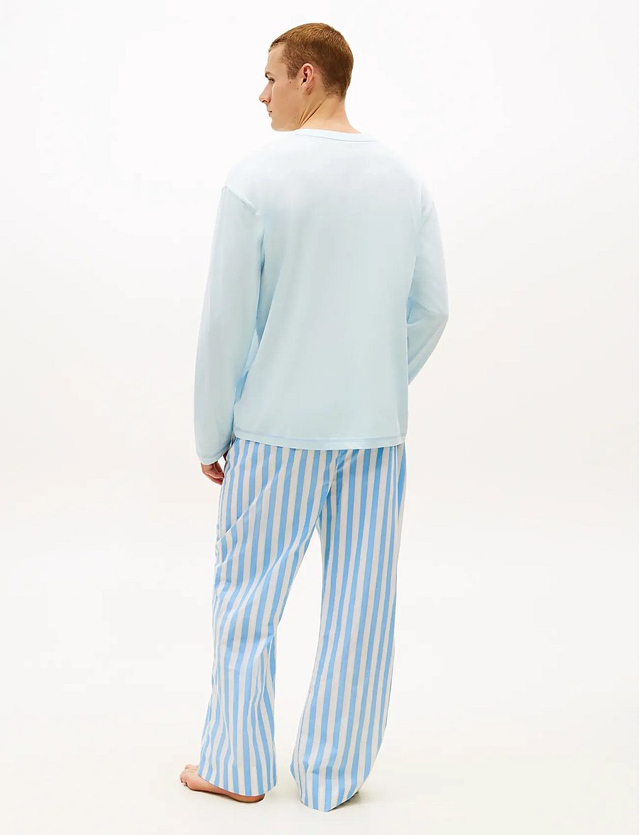 Tommy Hilfiger - LS WOVEN PJ SET PRINT - ensembles de pyjama - keepsake blue deck chr stp - 5