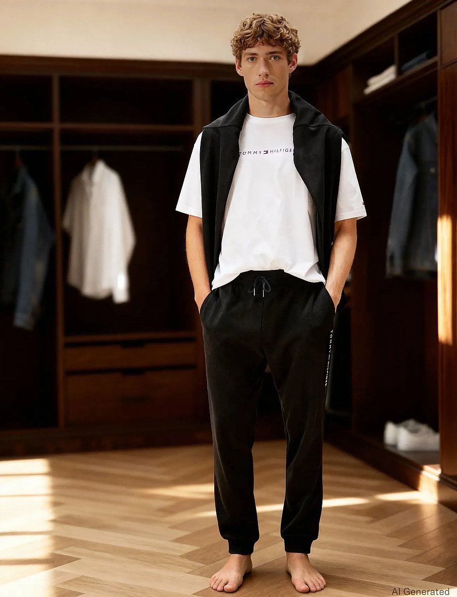 Tommy Hilfiger - TRACK PANT - collegehousut - black - 5