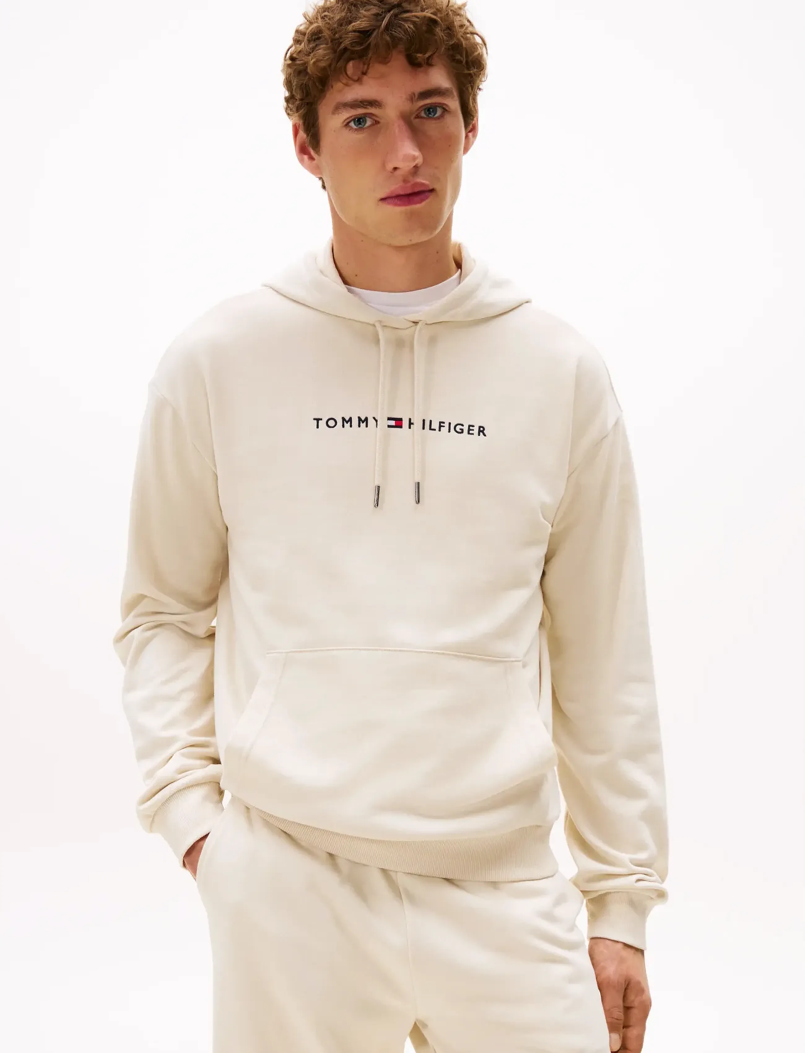 Tommy Hilfiger OH HOODIE - Kapuzenpullover - NEWSPRINT / cream