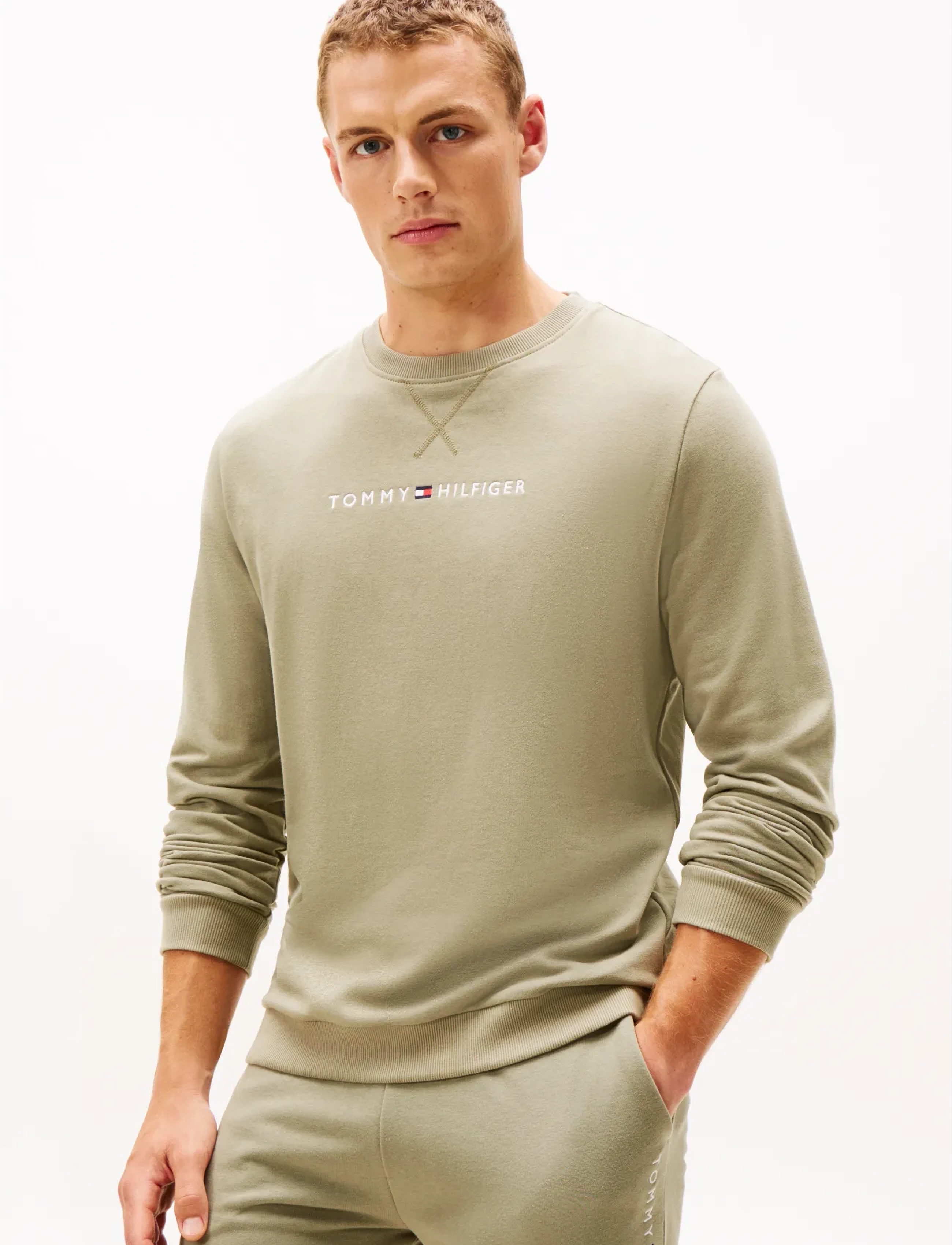 Tommy Hilfiger Track Top, S, Khaki green, Sweatshirts & Hættetrøjer > Sweatshirts, Herre