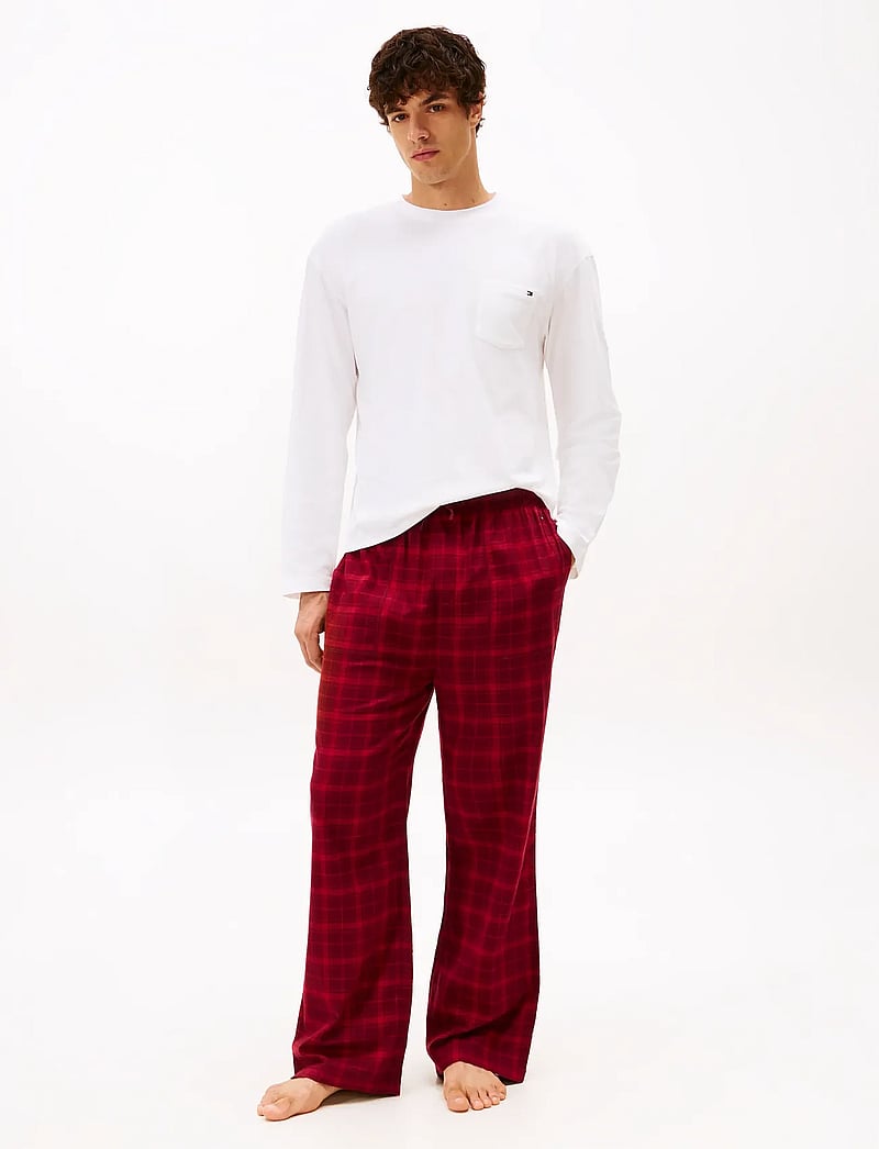 Tommy Hilfiger - FLANNEL PJ PANT - pyjamahose - tonal check red - 0