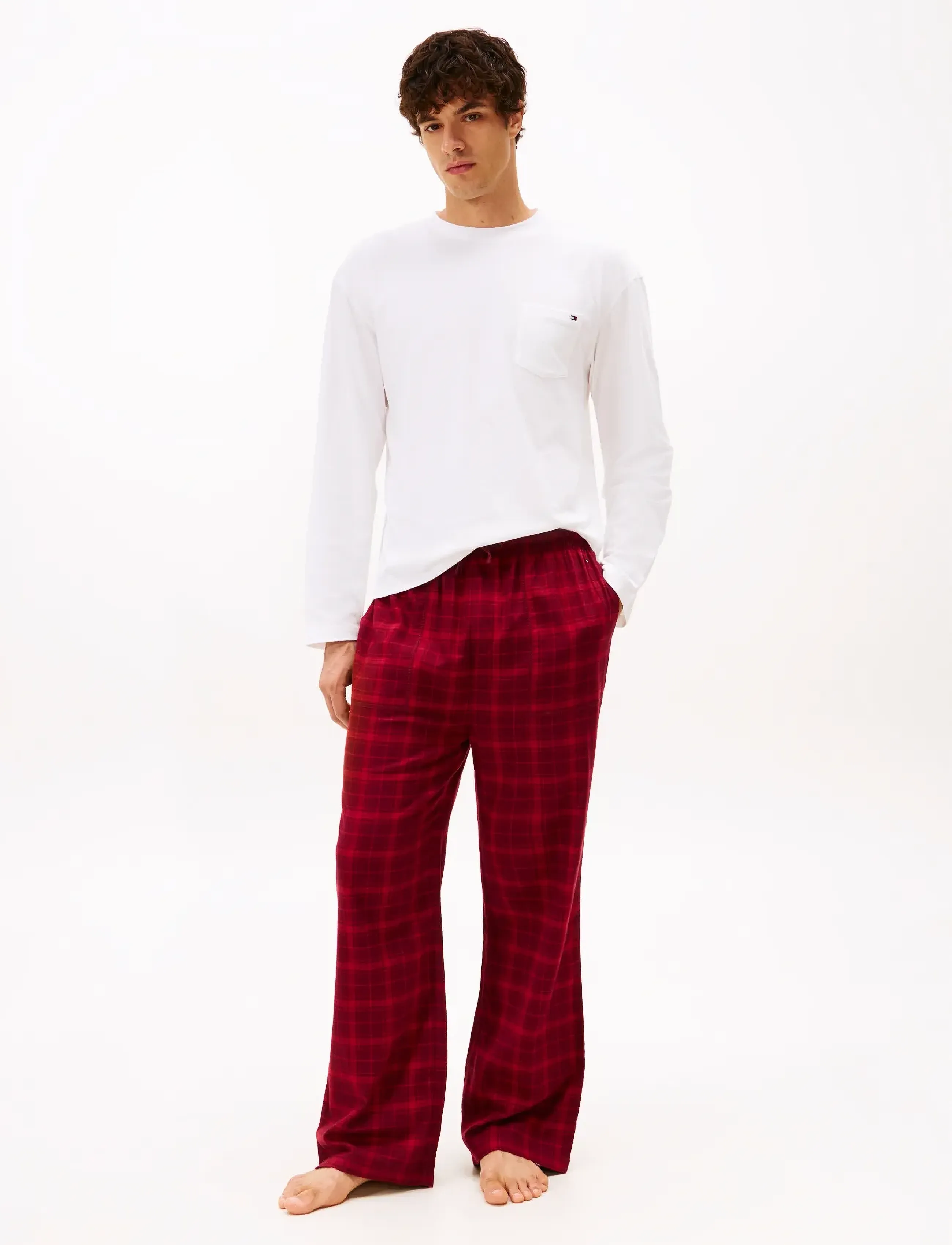 Tommy Hilfiger FLANNEL PJ PANT - Tommy Hilfiger - TONAL CHECK RED / red