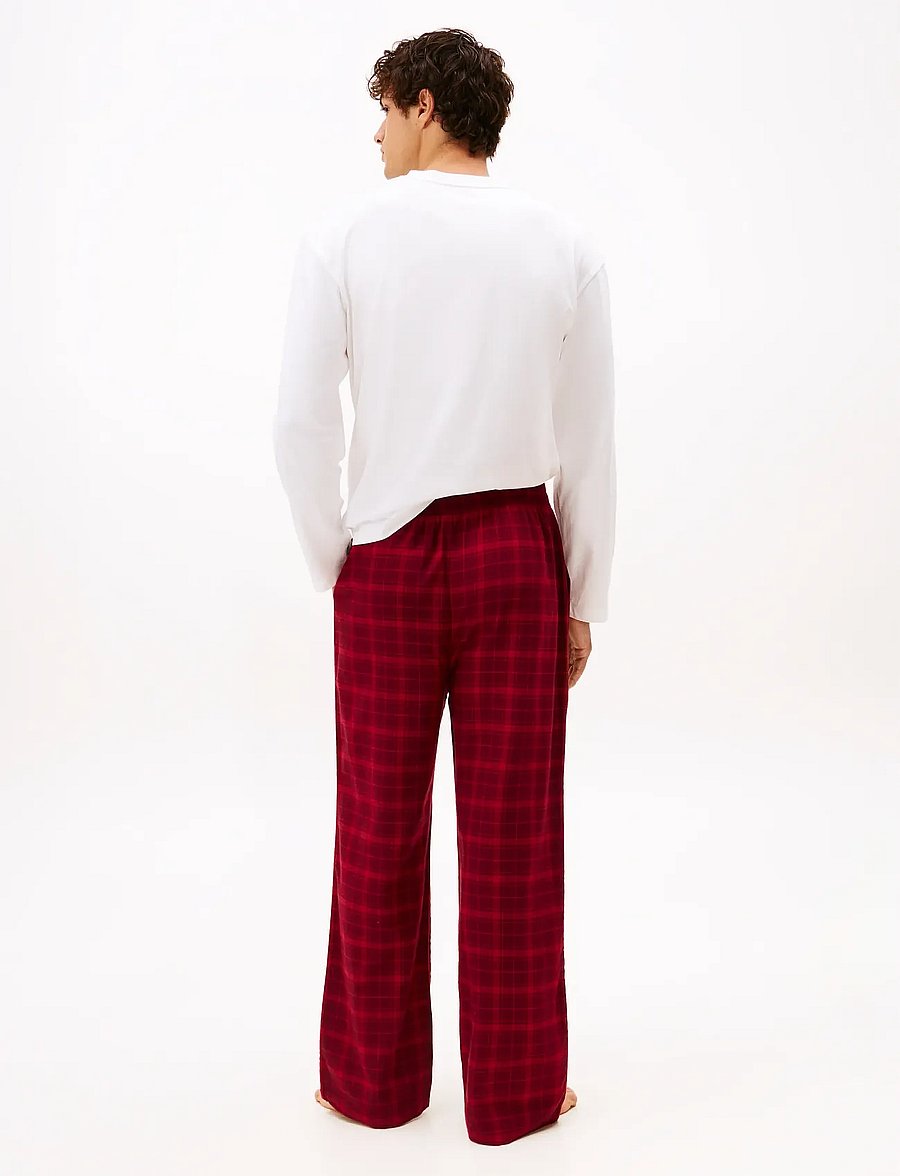 Tommy Hilfiger - FLANNEL PJ PANT - pyjamahose - tonal check red - 2