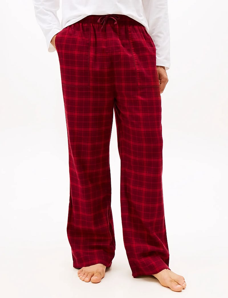 Tommy Hilfiger - FLANNEL PJ PANT - pyjamahose - tonal check red - 4