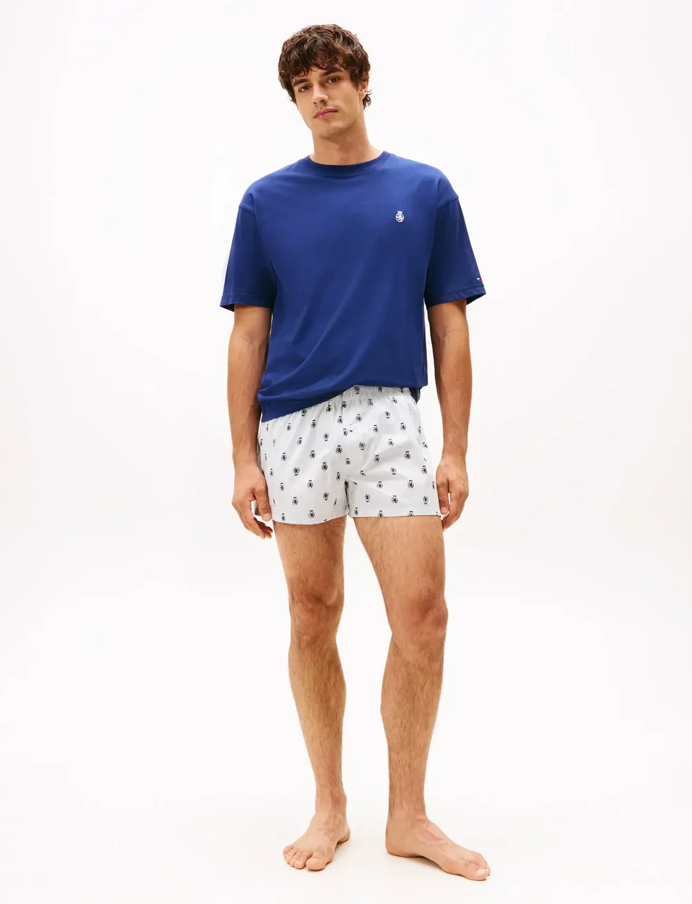 Tommy Hilfiger - OVERSIZED TEE & WOVEN BOXER - pyjama sets - prpy nvy/ithca crest aop - 0