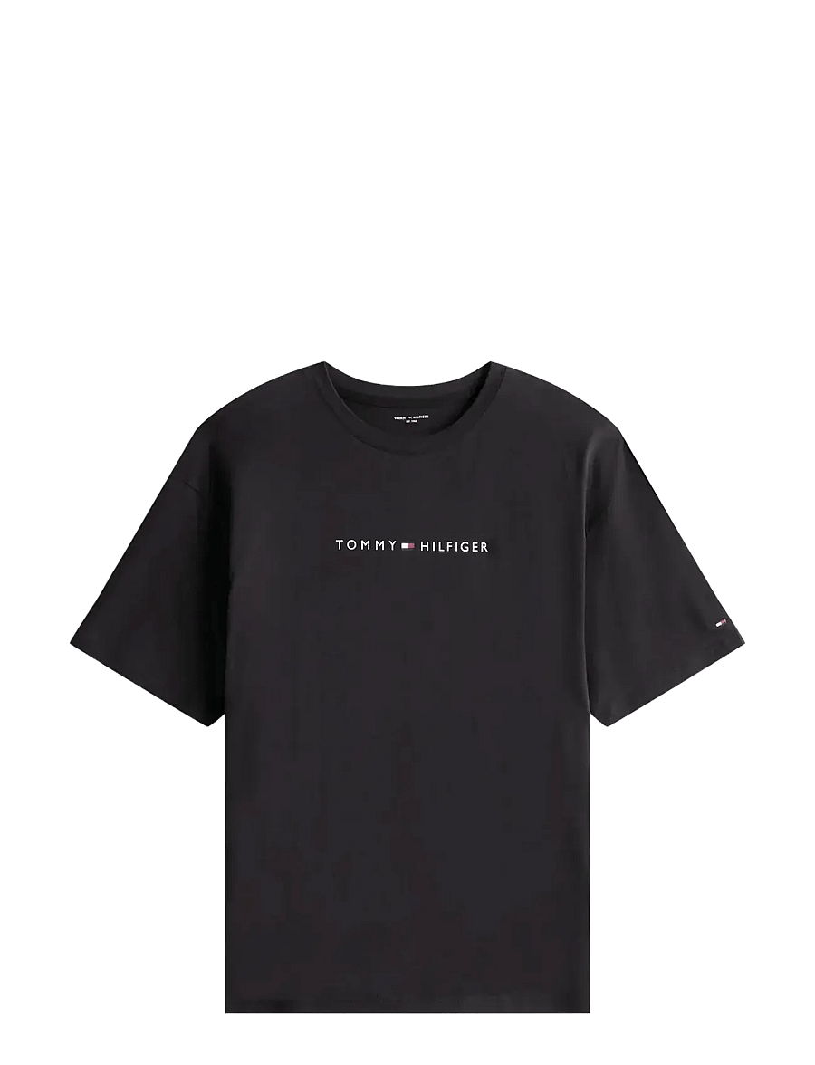 Tommy Hilfiger - SS TEE CONT. LOGO - kortärmade t-shirts - black - 1