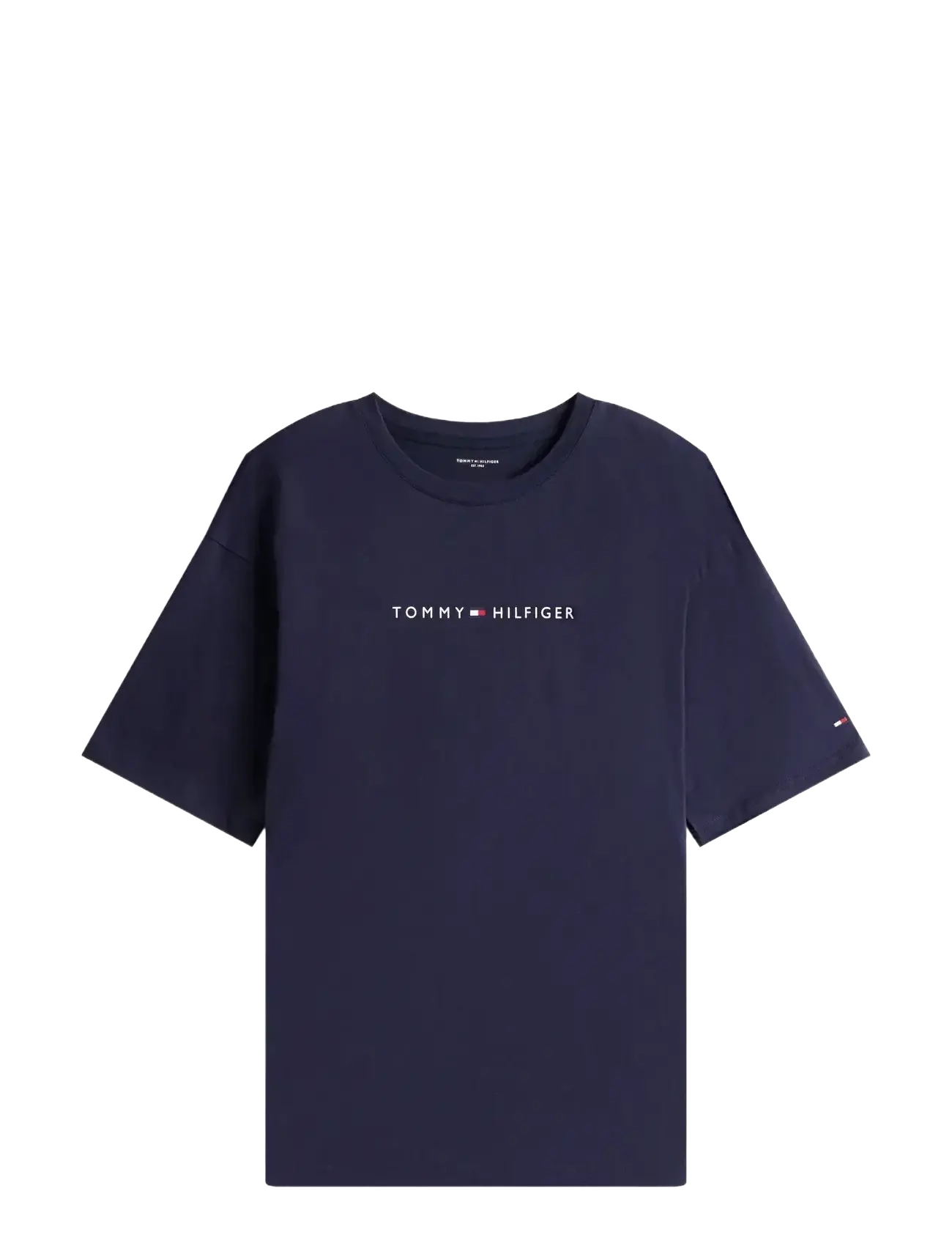 Tommy Hilfiger SS TEE CONT. LOGO - T-shirts - DESERT SKY / navy