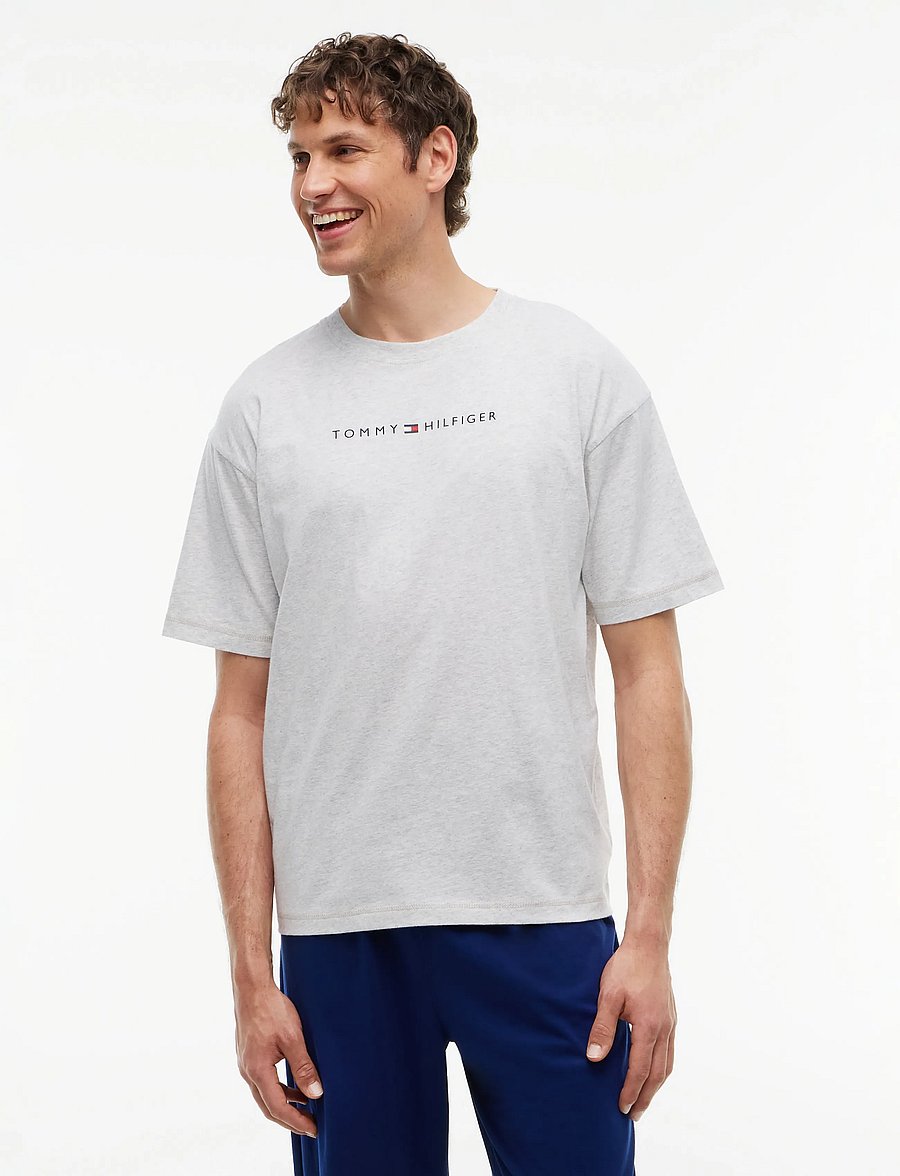 Tommy Hilfiger - SS TEE CONT. LOGO - kortærmede t-shirts - ice grey heather - 0