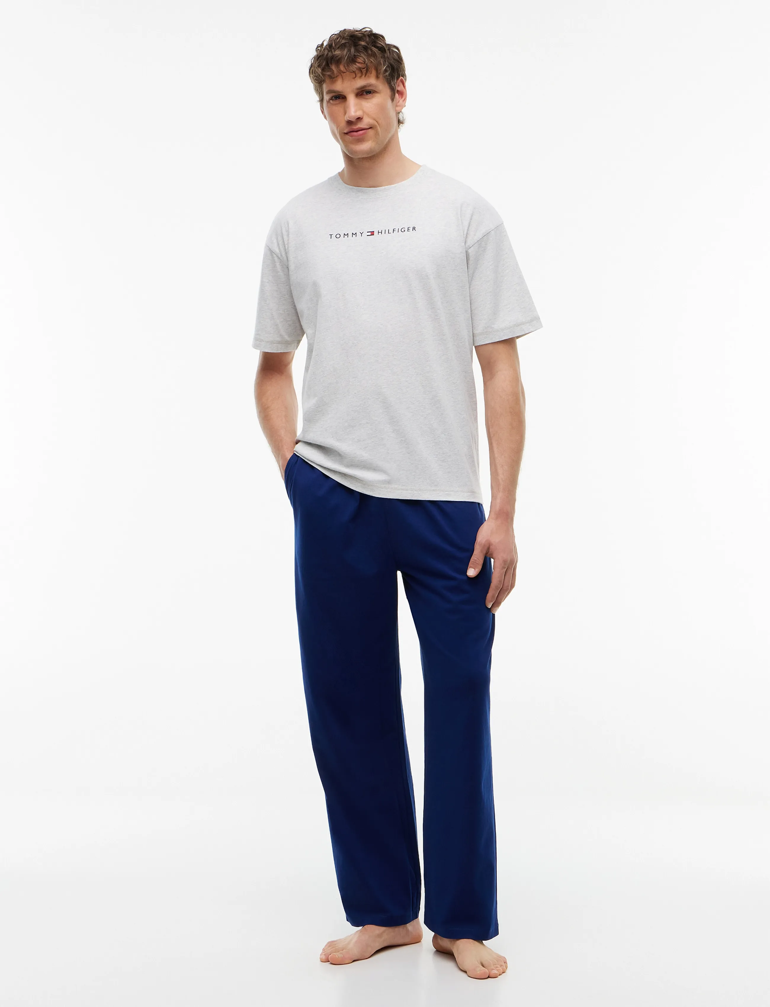 Tommy Hilfiger - SS TEE CONT. LOGO - kortærmede t-shirts - ice grey heather - 4