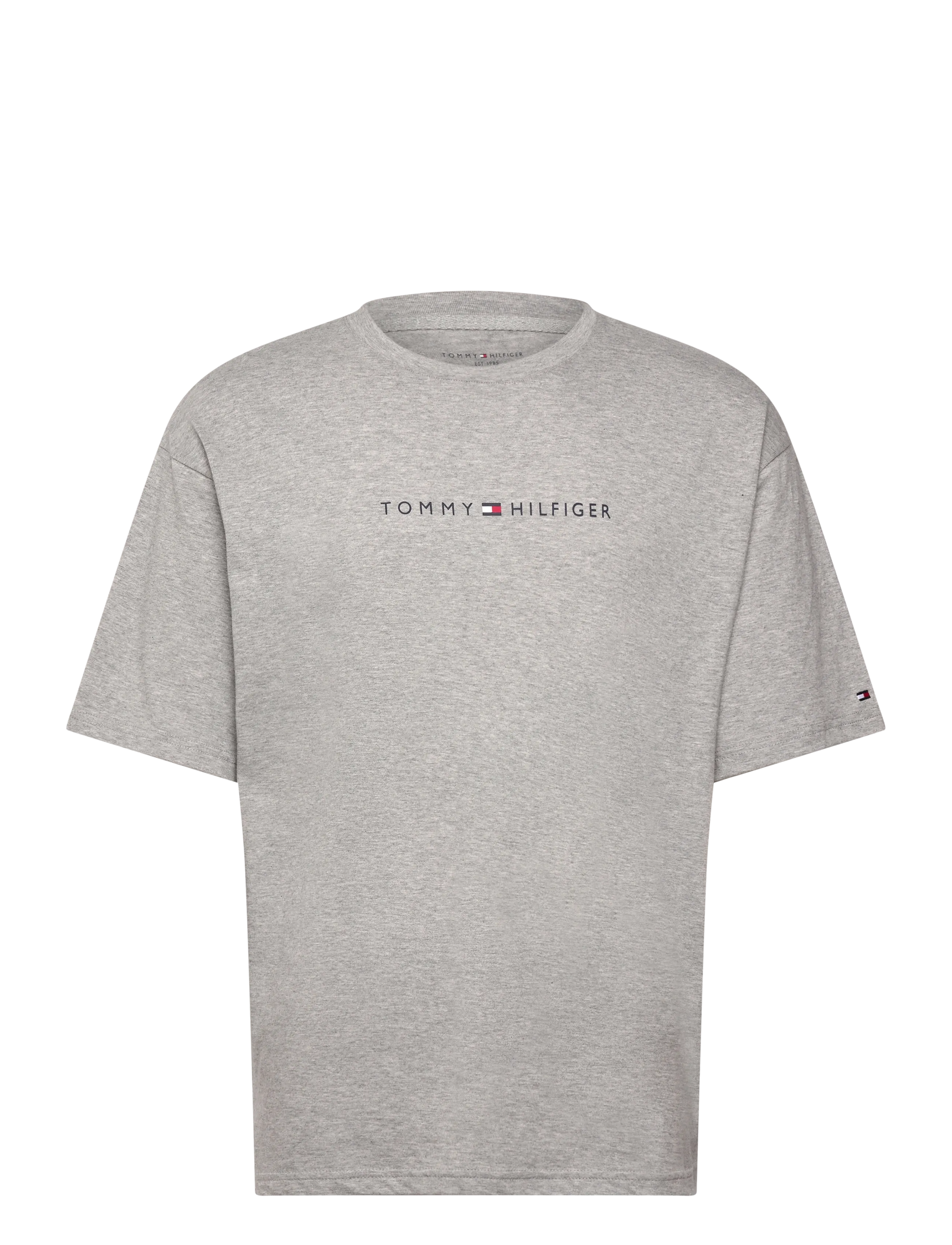 Tommy Hilfiger SS TEE CONT. LOGO - Basplagg - LIGHT GREY HEATHER / grey
