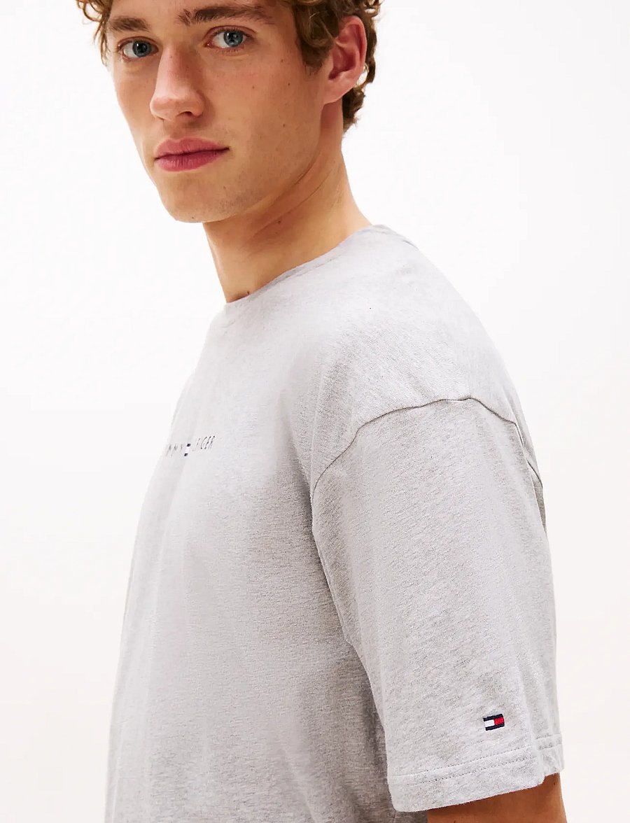 Tommy Hilfiger - SS TEE CONT. LOGO - lühikeste varrukatega t-särgid - light grey heather - 5