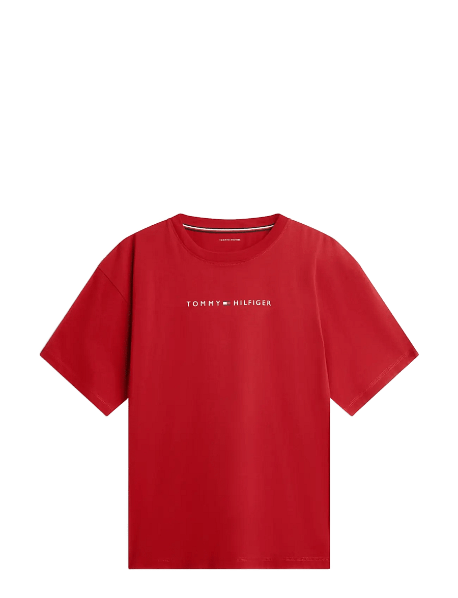Tommy Hilfiger - SS TEE CONT. LOGO - kurzärmelige t-shirts - medium red - 1