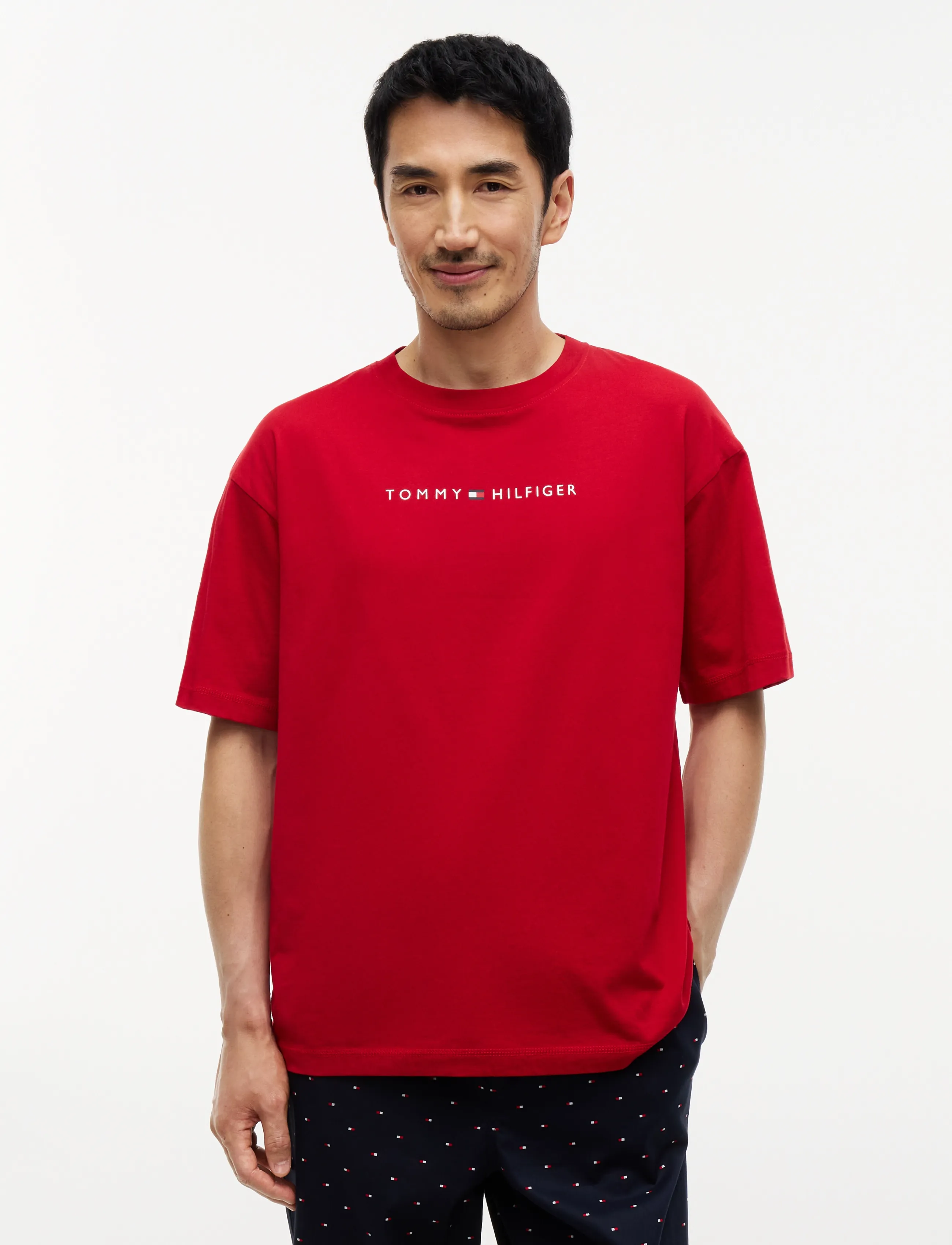 Tommy Hilfiger SS TEE CONT. LOGO - Kleidung - MEDIUM RED / red