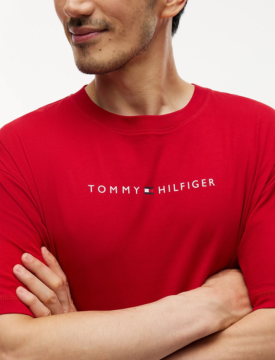 Tommy Hilfiger - SS TEE CONT. LOGO - kurzärmelige t-shirts - medium red - 3