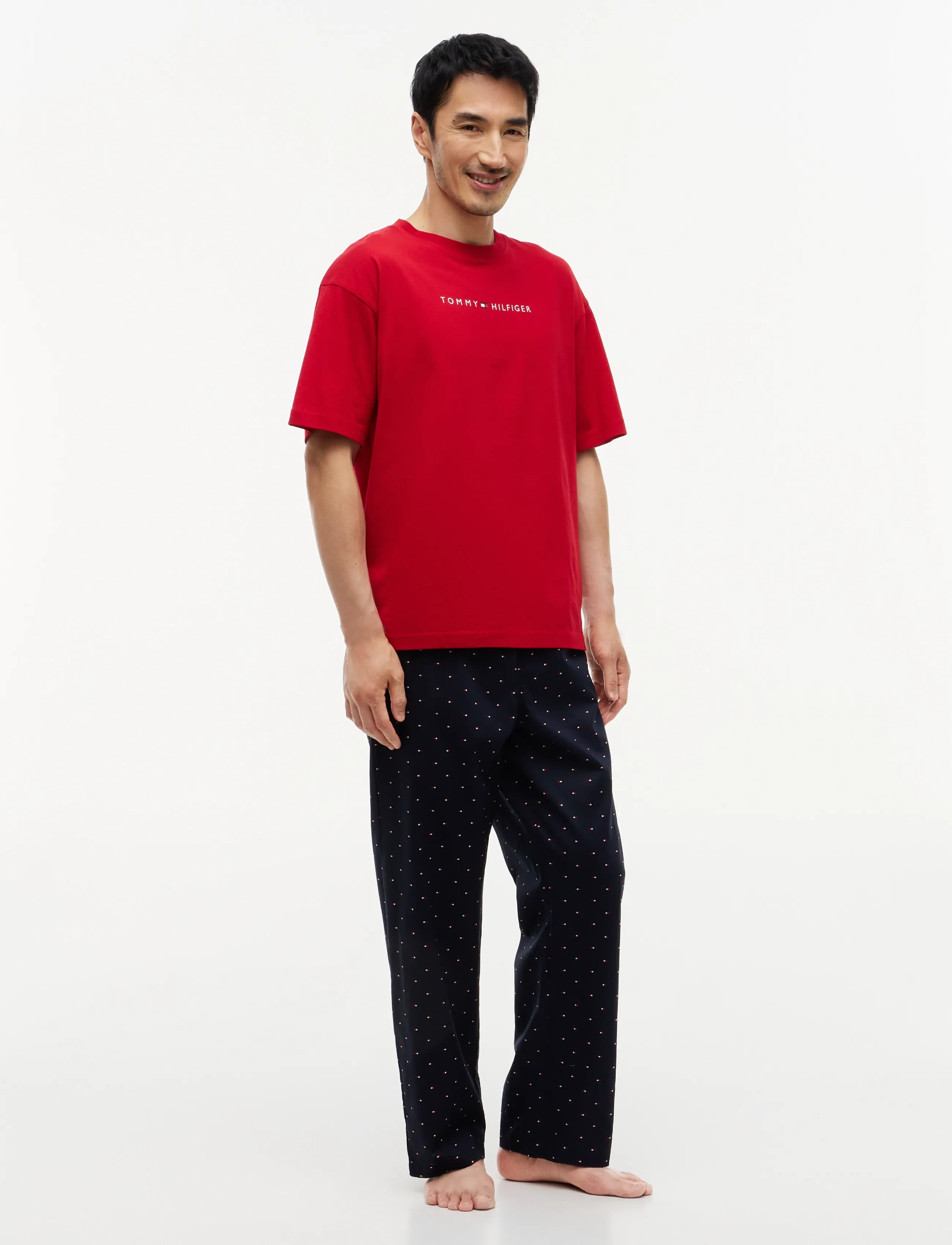 Tommy Hilfiger - SS TEE CONT. LOGO - kurzärmelige t-shirts - medium red - 4
