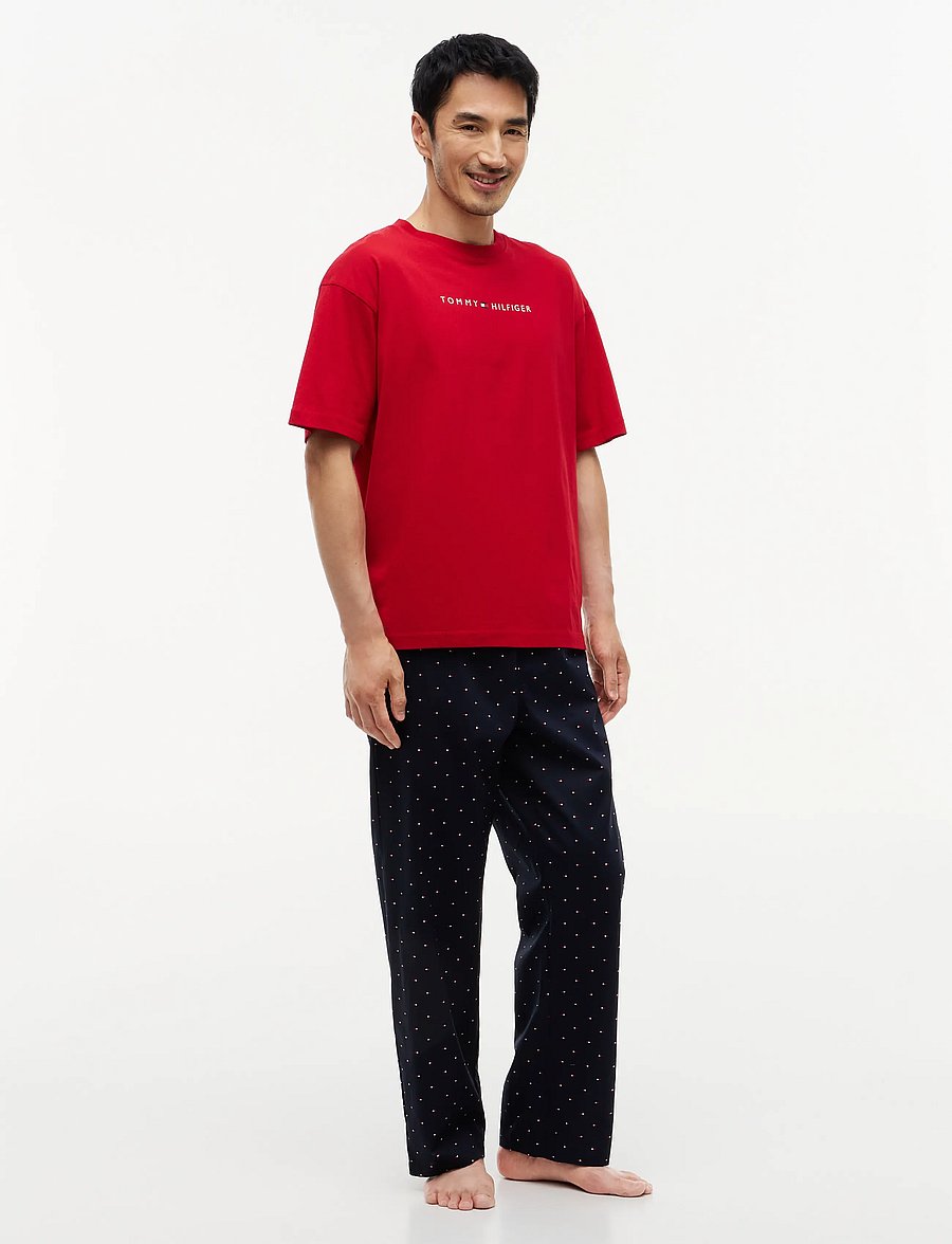 Tommy Hilfiger - SS TEE CONT. LOGO - kurzärmelige t-shirts - medium red - 4