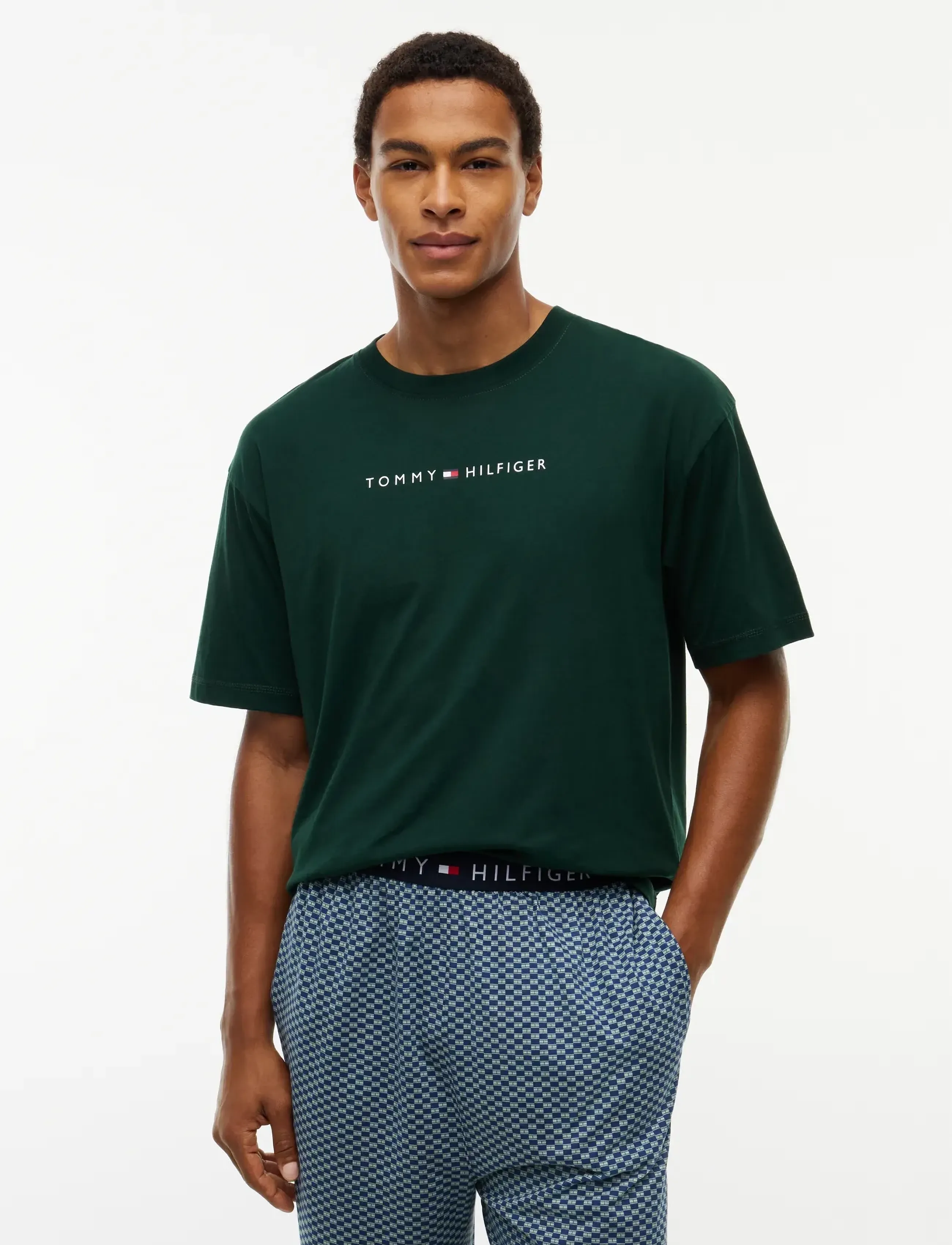 Tommy Hilfiger SS TEE CONT. LOGO - Tommy Hilfiger - NOCTURNAL GREEN / green