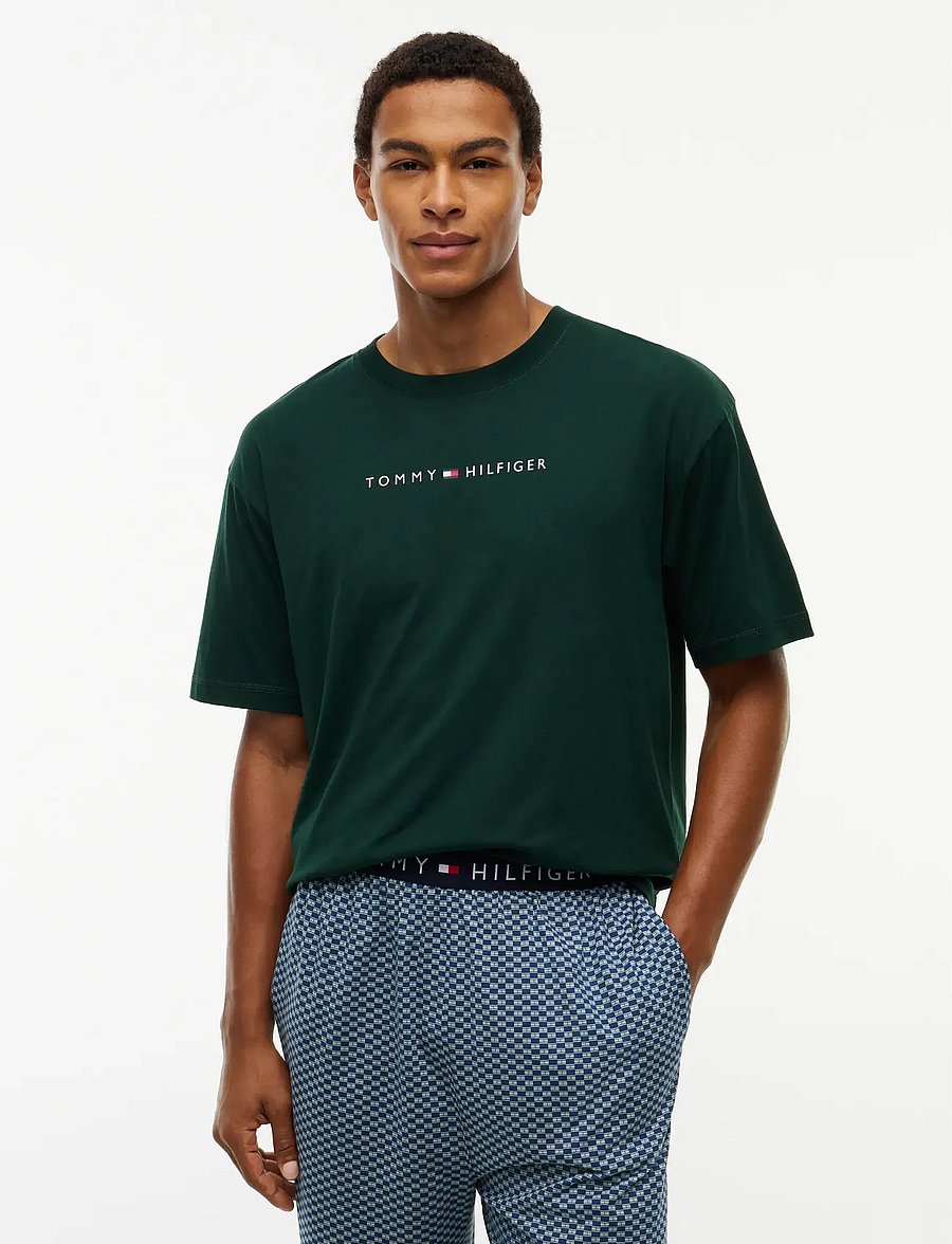 Tommy Hilfiger - SS TEE CONT. LOGO - lühikeste varrukatega t-särgid - nocturnal green - 0