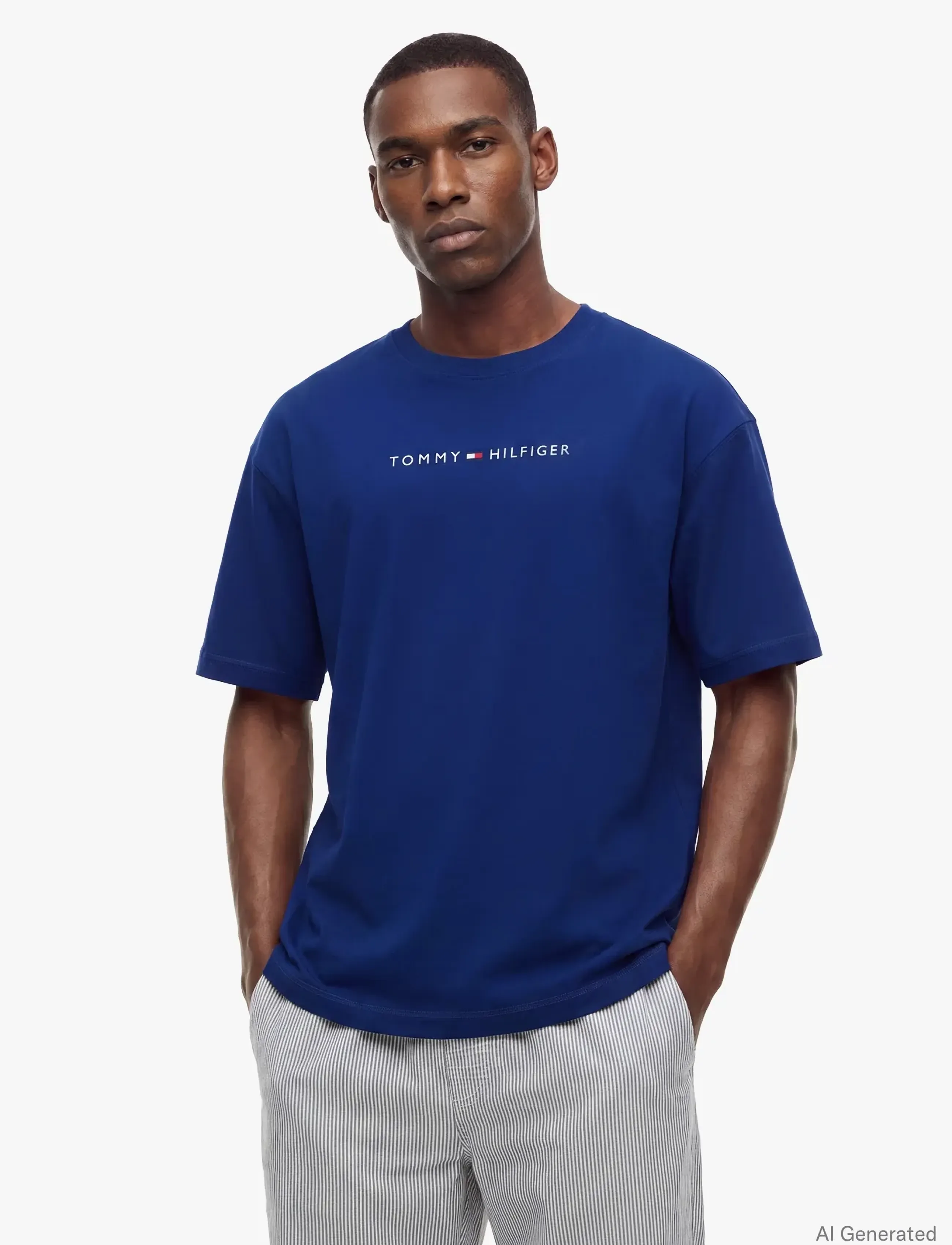 Tommy Hilfiger SS TEE CONT. LOGO - Mysiga looks - RICH NAVY / navy
