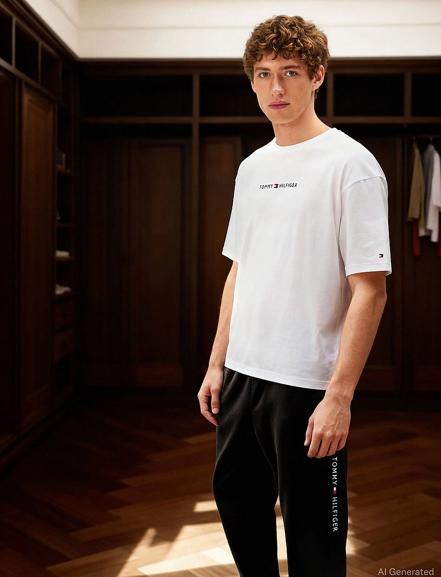 Tommy Hilfiger - SS TEE CONT. LOGO - short-sleeved t-shirts - th optic white - 5