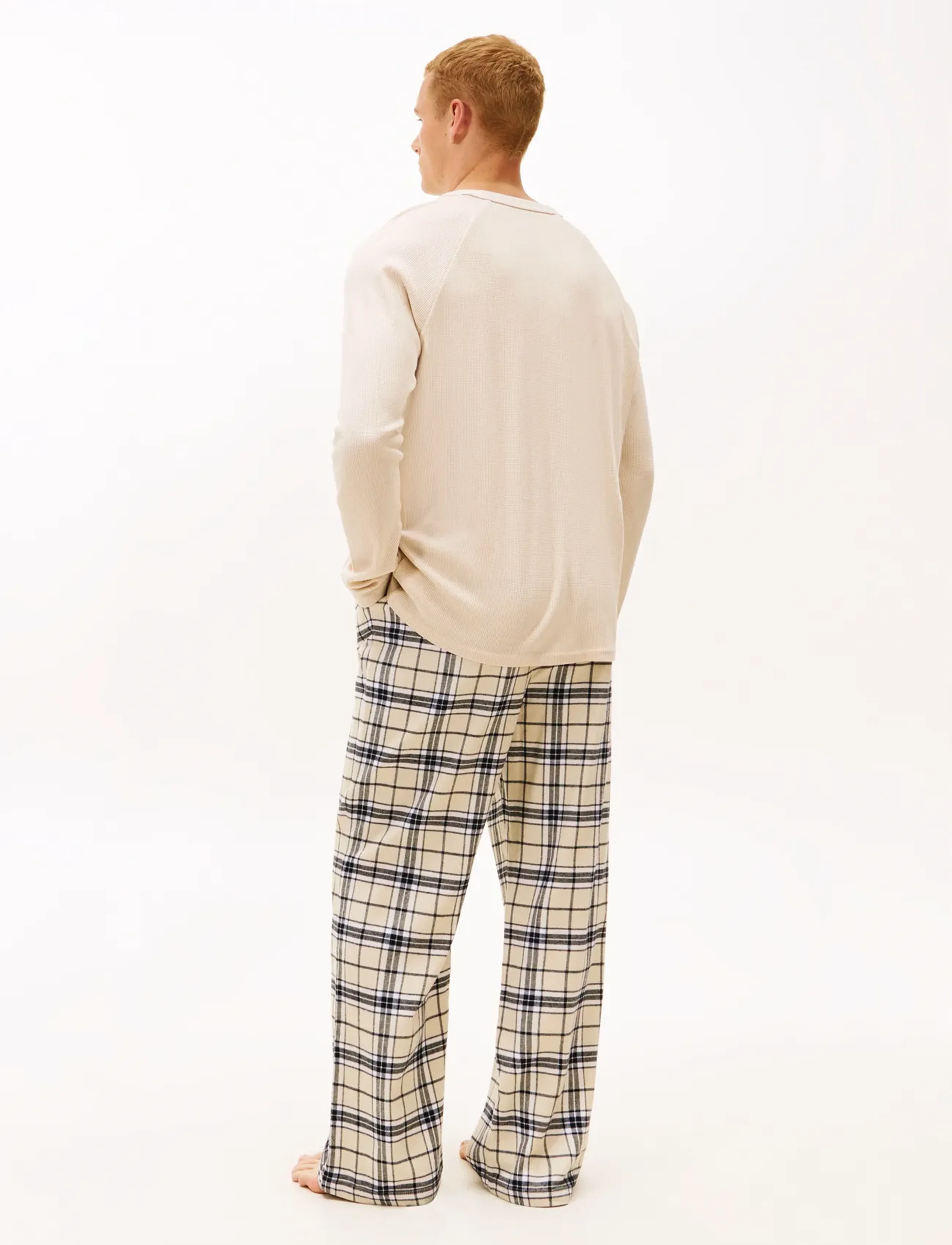 Tommy Hilfiger - WB LS WAFFLE & PJ SET - BOXED - långärmade t-shirts - newsprint / tartan newsprint - 5
