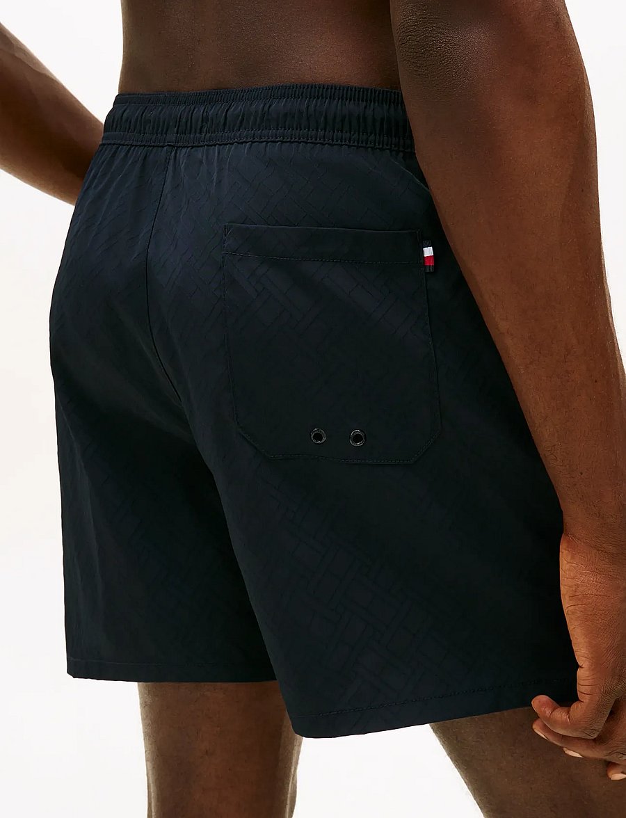 Tommy Hilfiger - MEDIUM DRAWSTRING JACQUARD - badehose - linear flag monogram vessel blue - 5