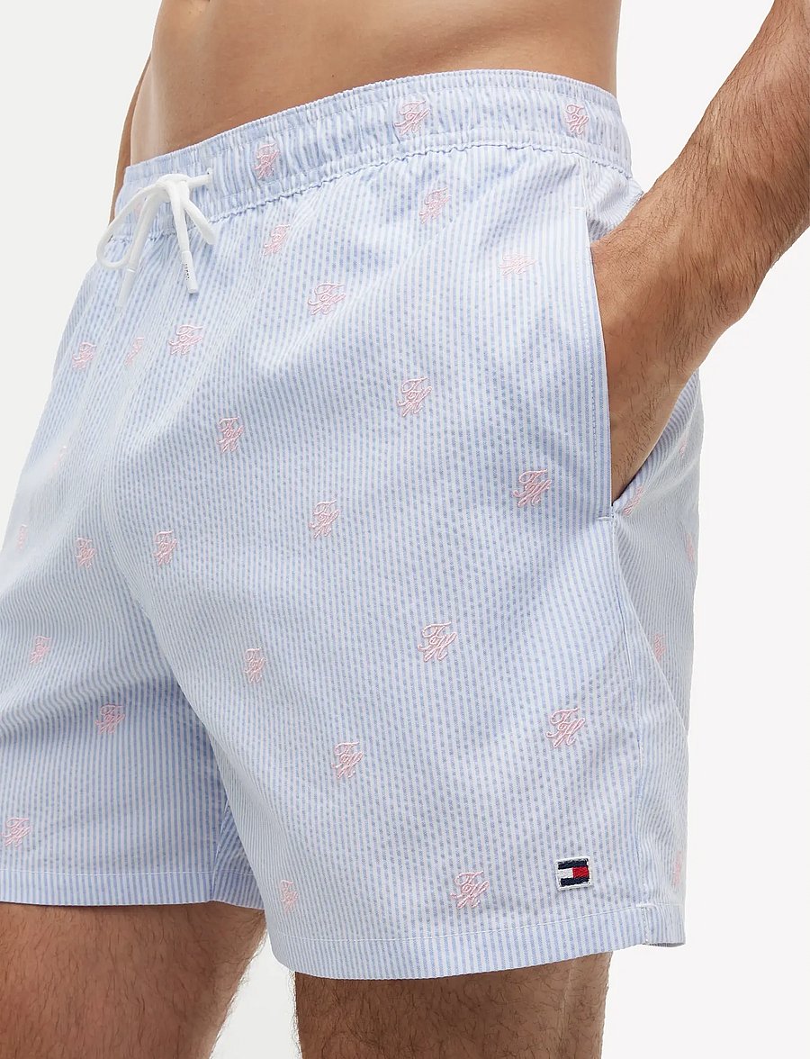 Tommy Hilfiger - MEDIUM DRAWSTRING ITHACA + AOE - badehose - sweet blue white ithaca - 4