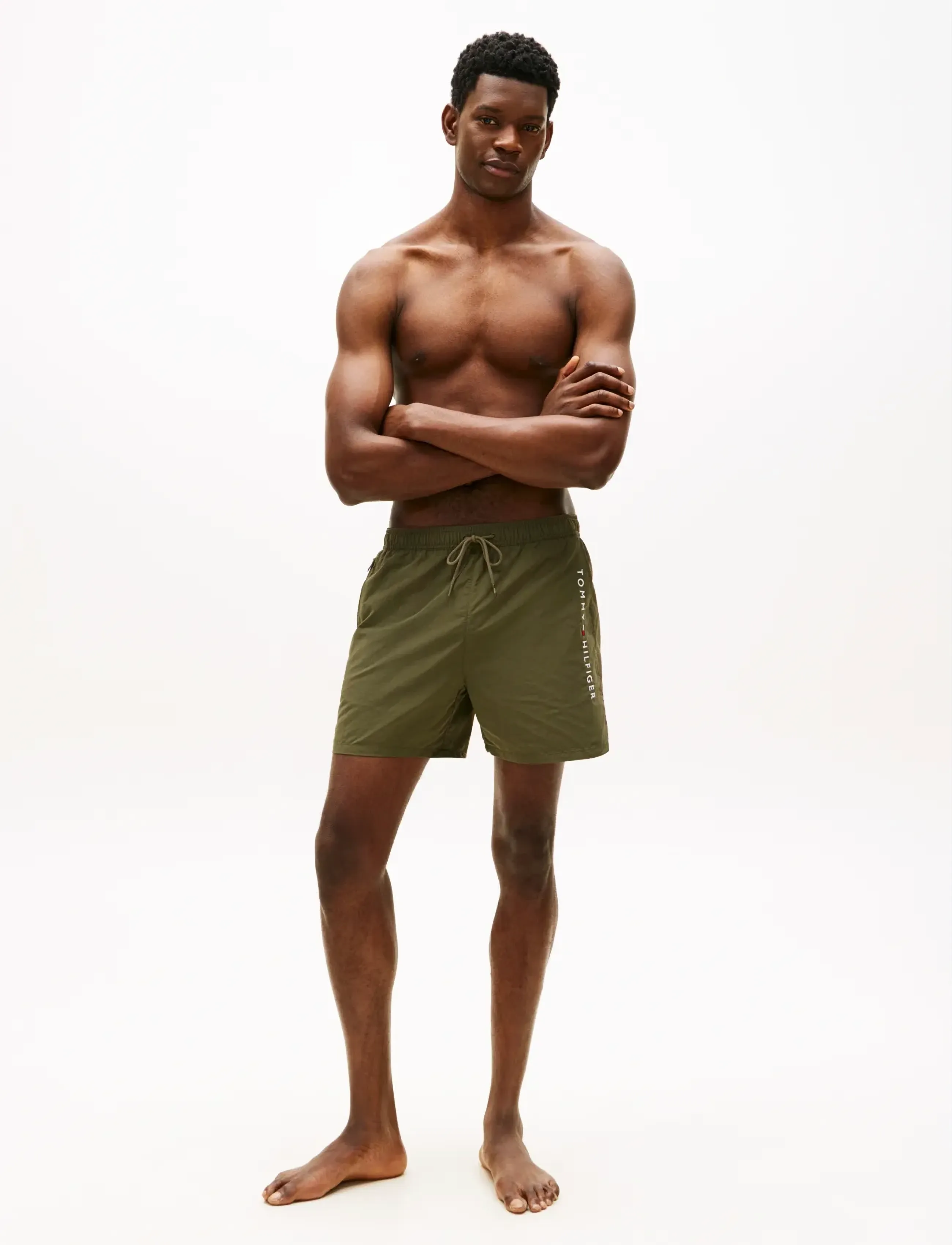 Tommy Hilfiger - MEDIUM DRAWSTRING zip pocket - badebukser - army green - 3