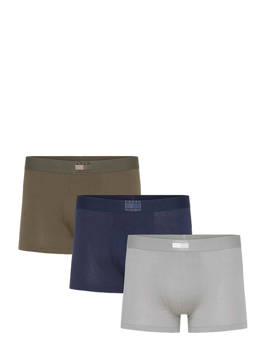 Tommy Hilfiger - 3P TRUNK DTM - unterhosen im multipack - antq silv ptch blu arm grn - 1